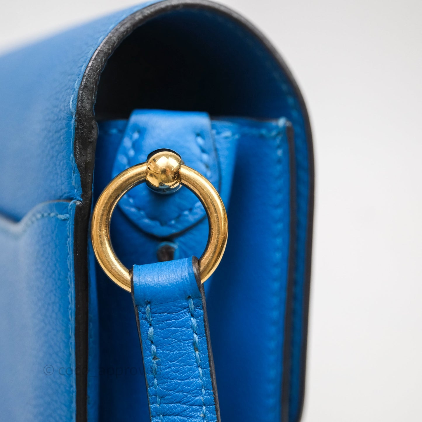Hermès Roulis Mini 18 Bleu Zanzibar B3 Evercolor Gold Hardware