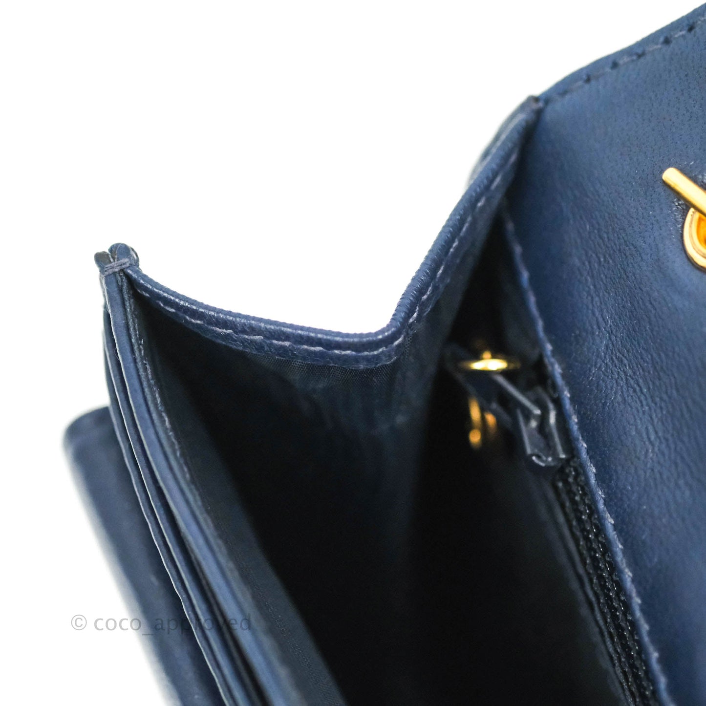Chanel Vintage Denim Wallet On Chain WOC Gold Hardware