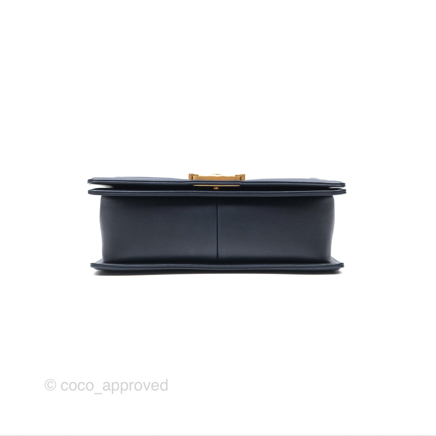 Chanel Medium Boy Chevron Navy Caviar/ Calfskin/ Suede Aged Gold Hardware
