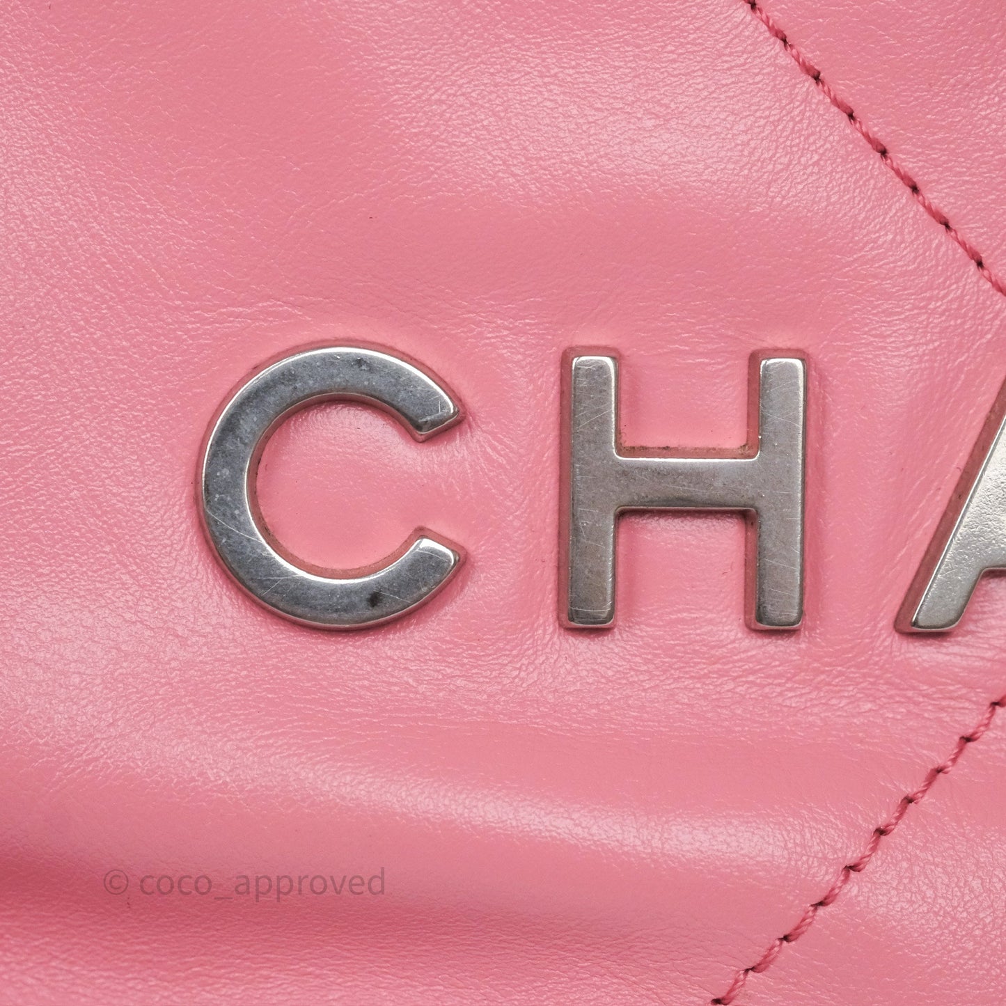 Chanel 22 Mini Bag Pink Shiny Crumpled Calfskin Matte Silver Hardware