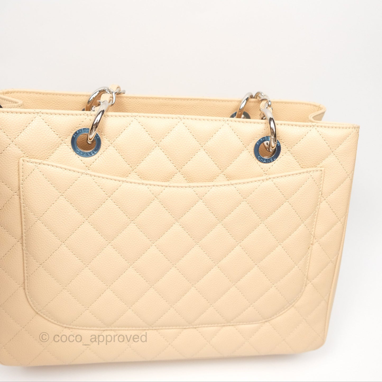 Chanel GST Beige Caviar Silver Hardware