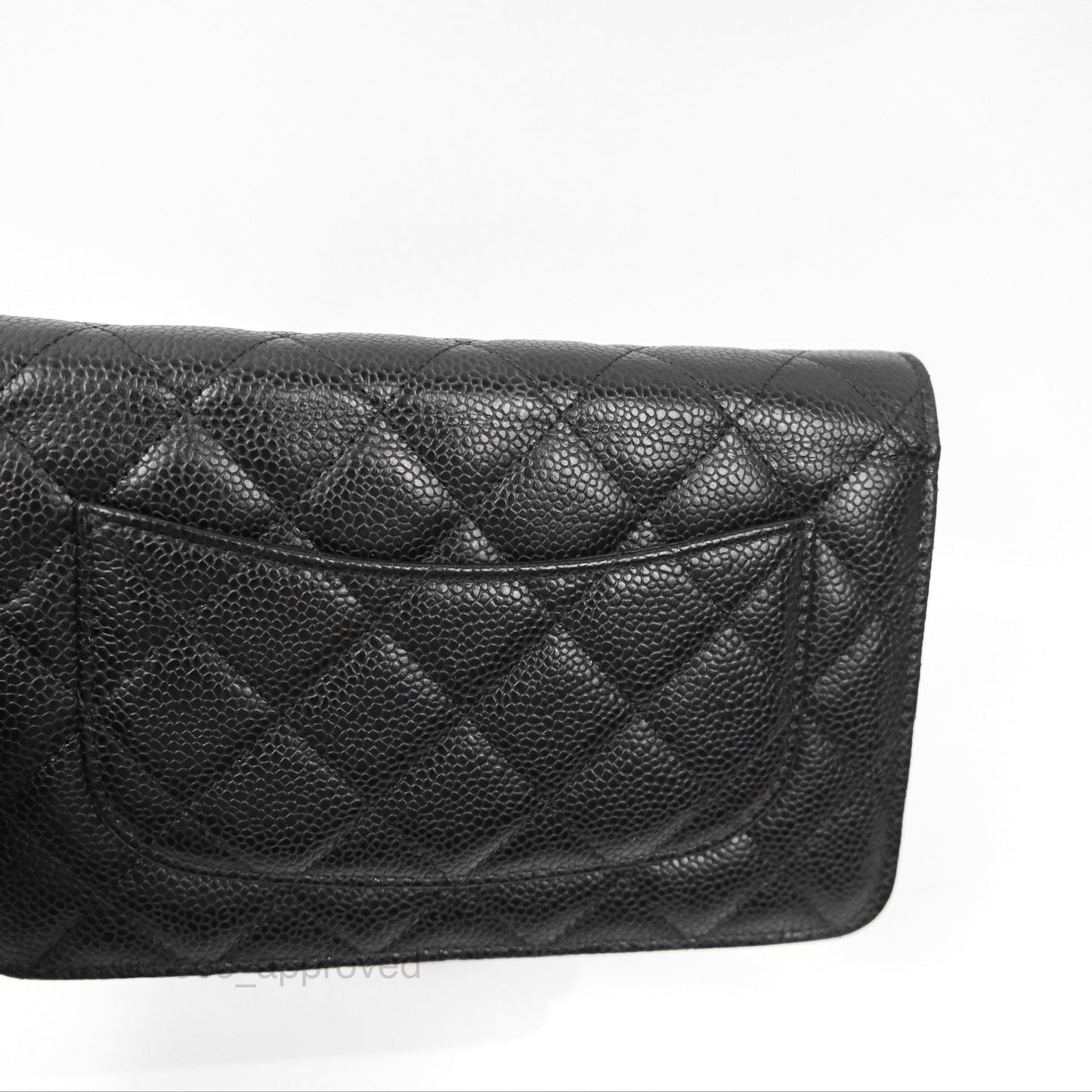 Chanel Quilted Classic Wallet On Chain WOC Black Caviar Silver Hardware