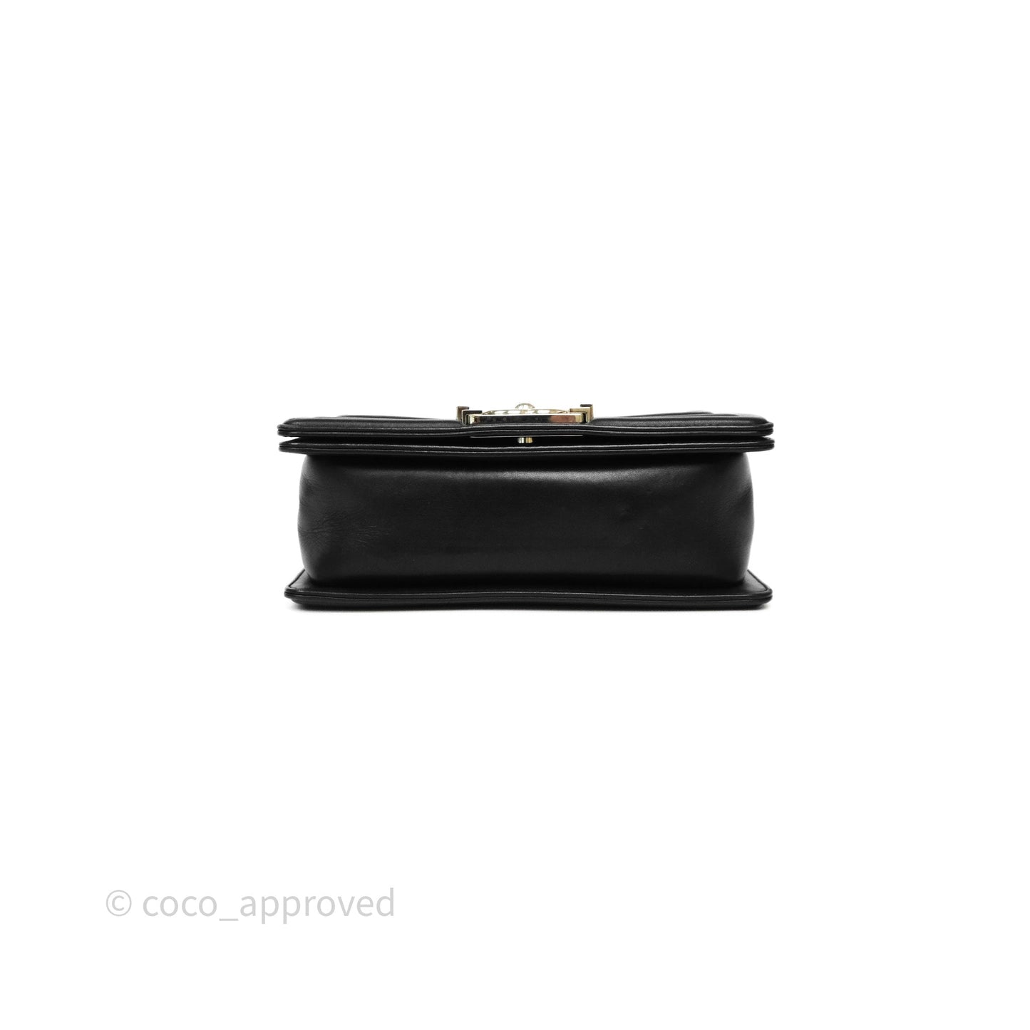 Chanel Small Boy Chevron Black Calfskin Silver Hardware