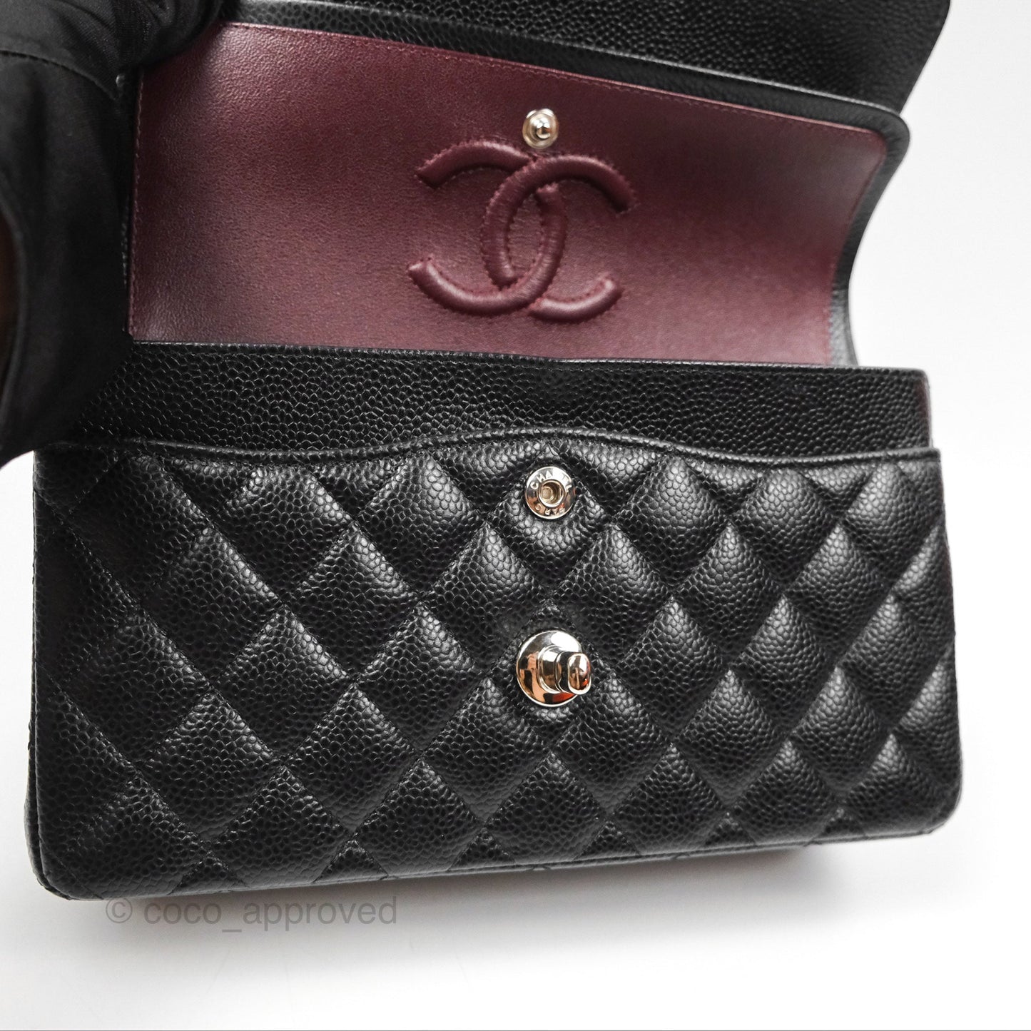 Chanel Small Classic Quilted Flap Black Caviar Silver Hardware