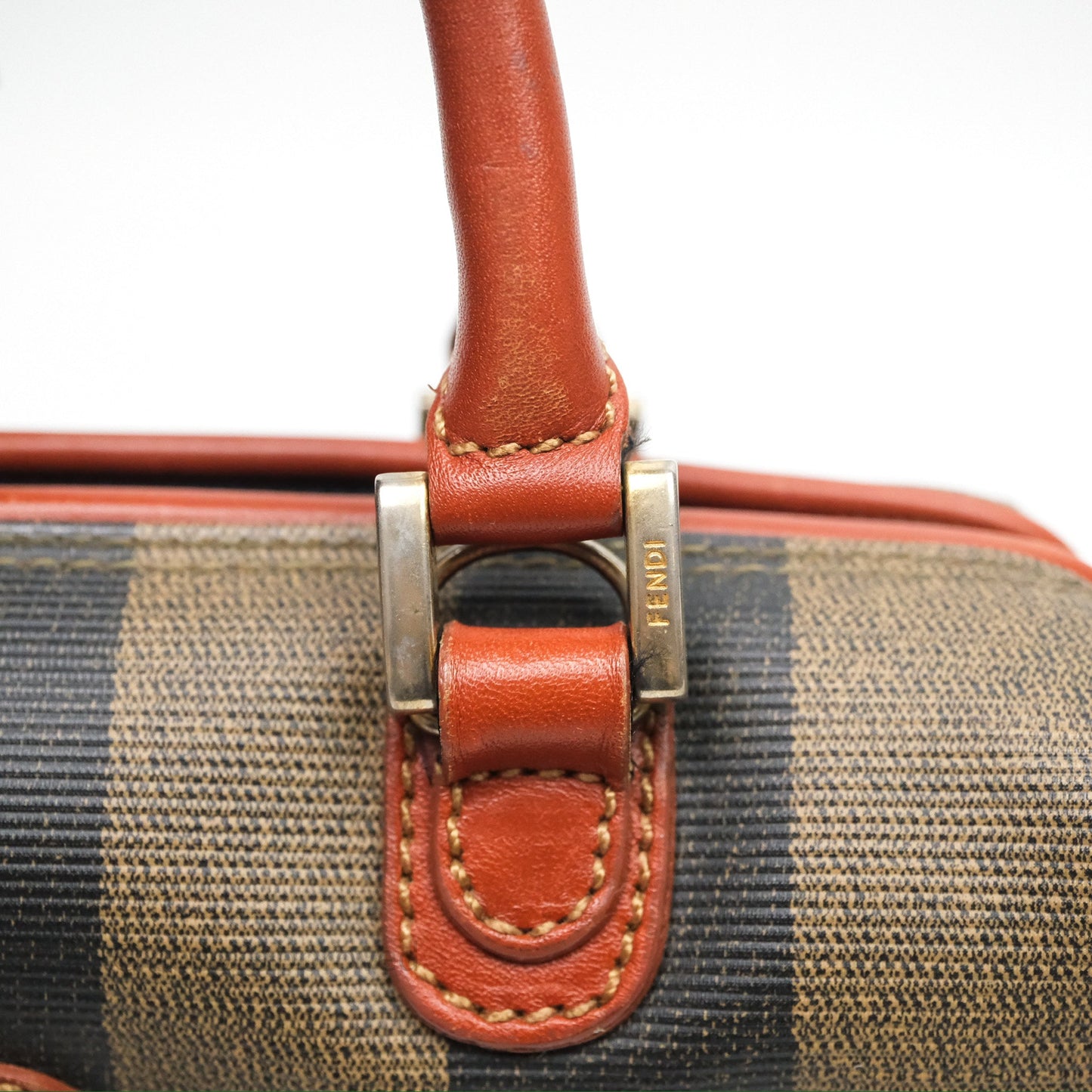 Fendi Mini Vintage Striped Boston Bag