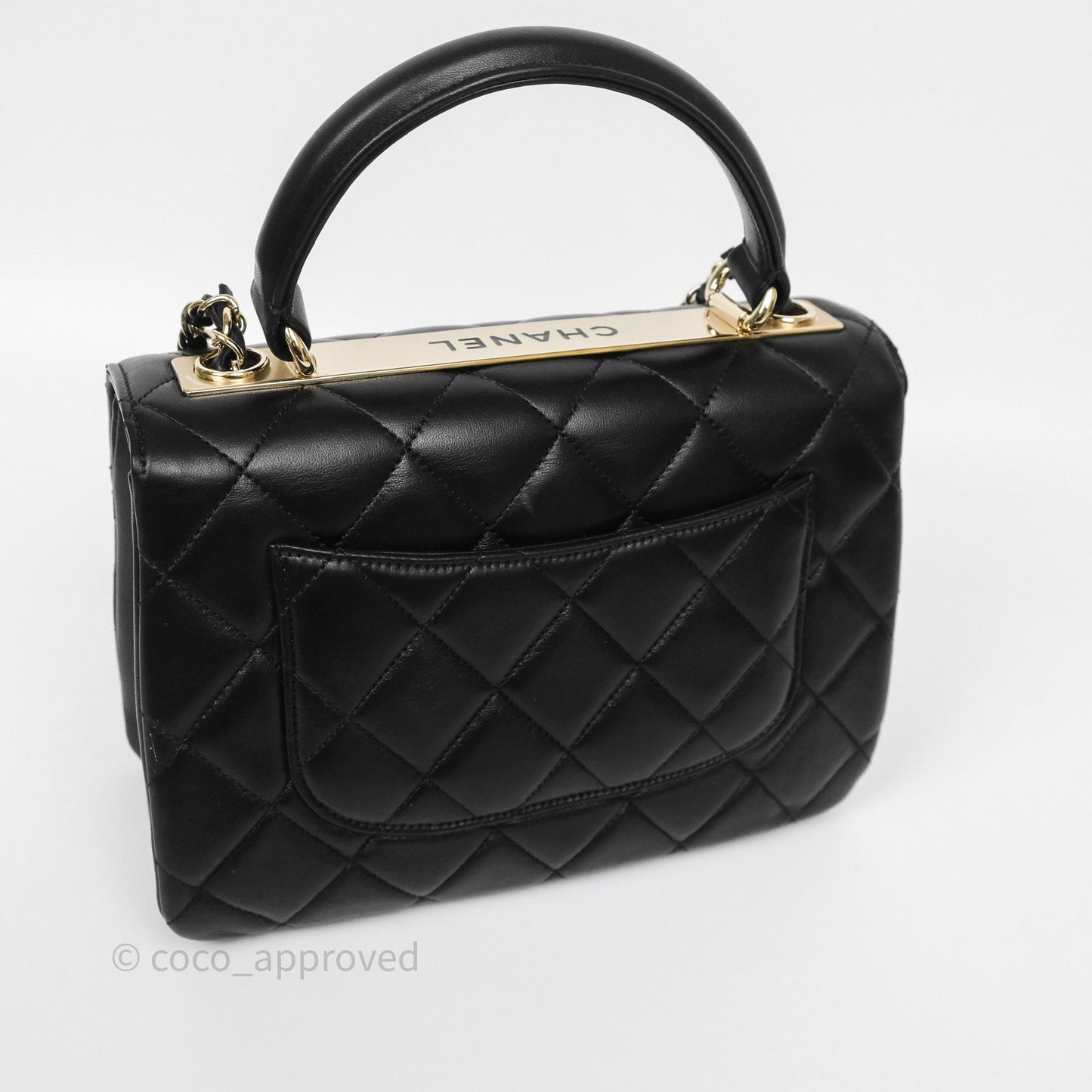 Chanel Small Trendy CC Black Lambskin Gold Hardware