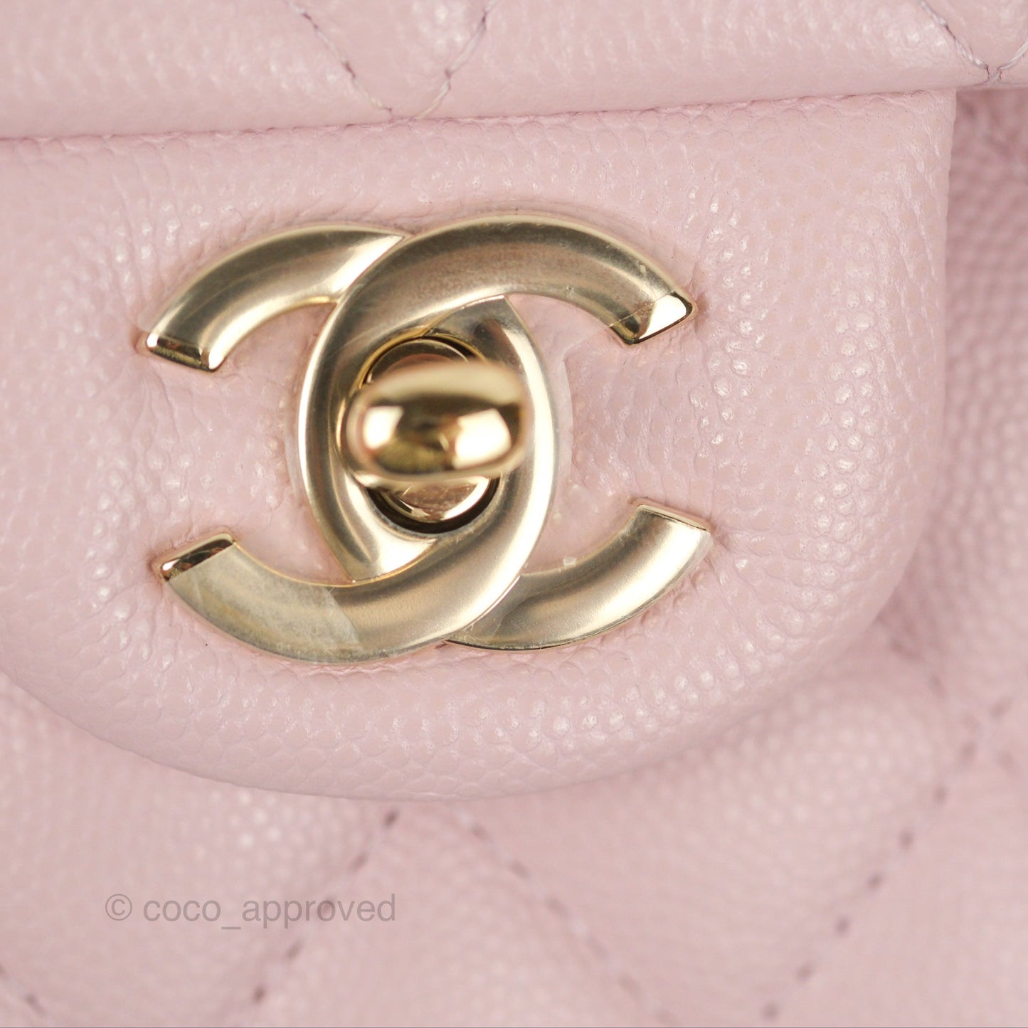 Chanel Small Classic Quilted Flap Pink Caviar Gold Hardware 21S
