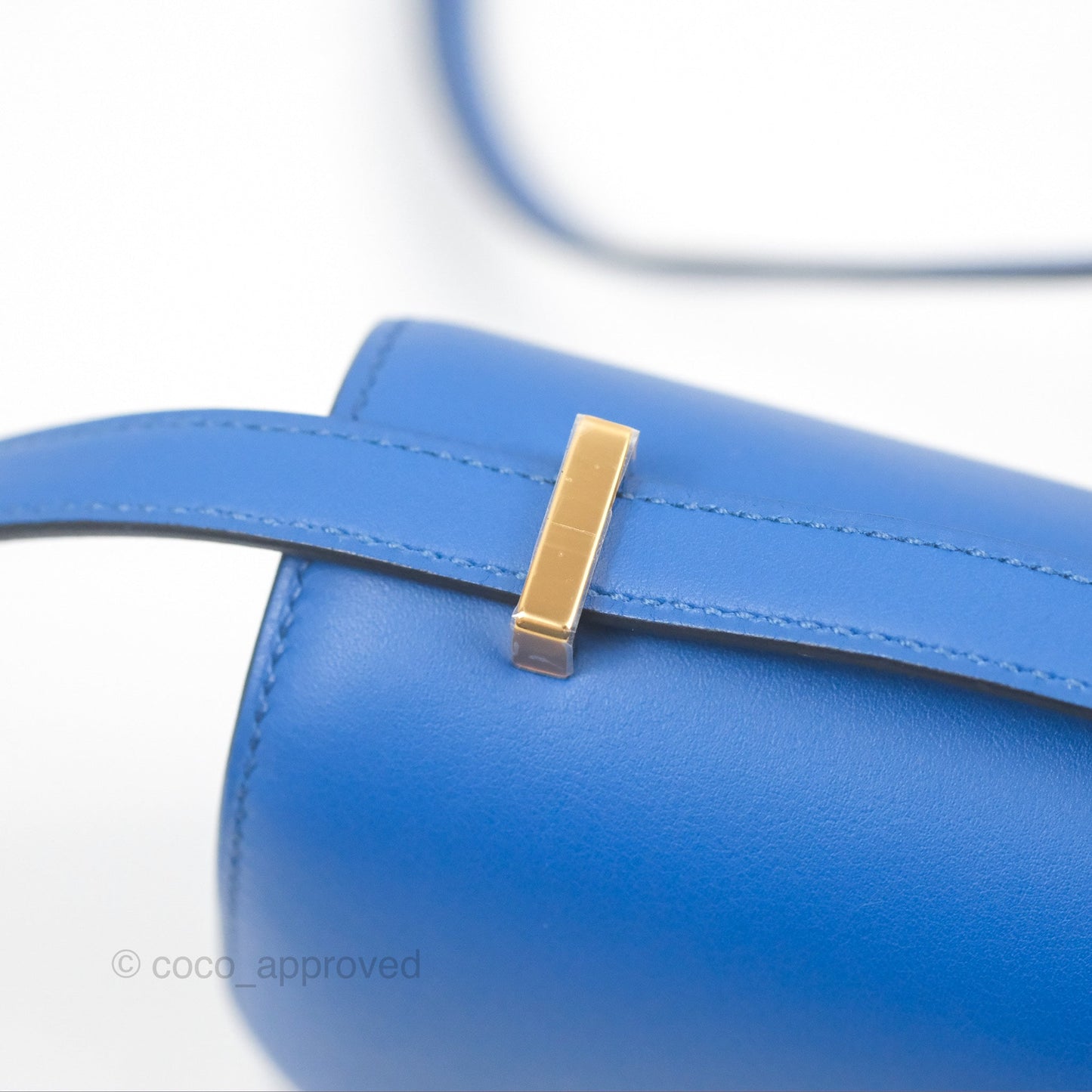 Hermès Constance Mini 18cm Mirror Bleu France 71 Swift Gold Hardware