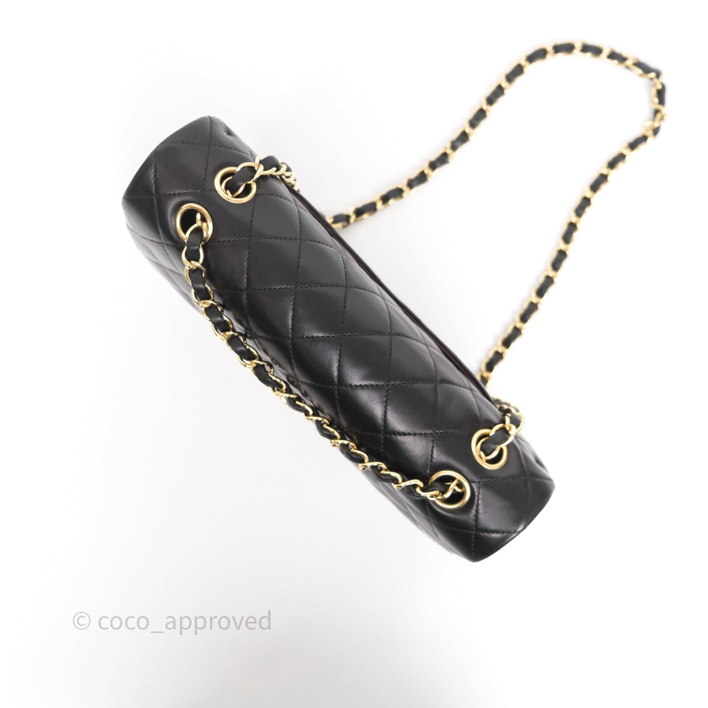 Chanel Classic M/L Medium Flap Quilted Black Lambskin Gold Hardware