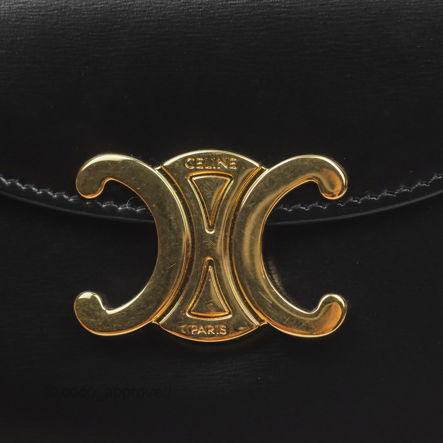Celine Mini Besace Clea in Shiny Calfskin Black