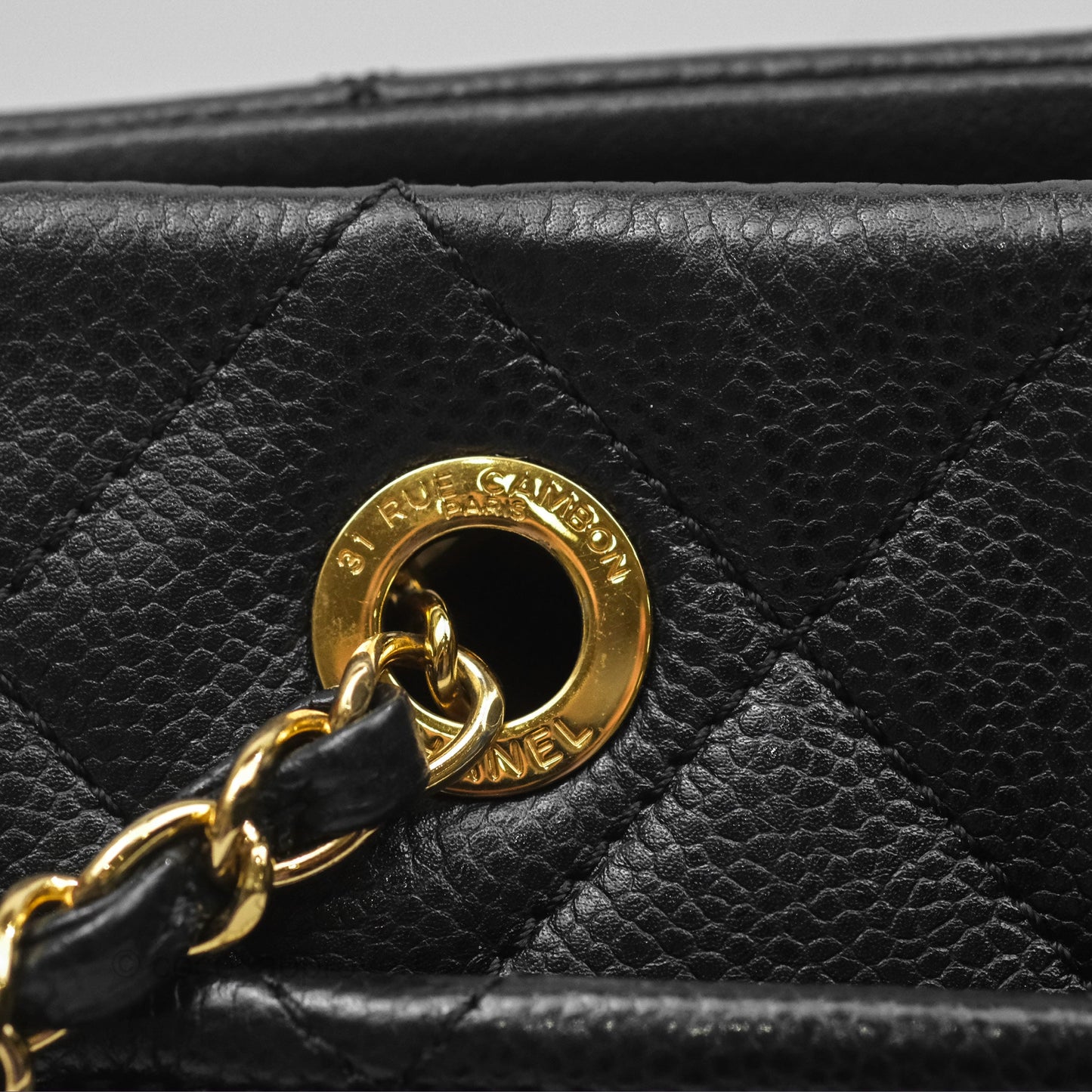 Chanel Quilted Caviar Leather Timeless CC Soft Shopping Tote Bag Black
