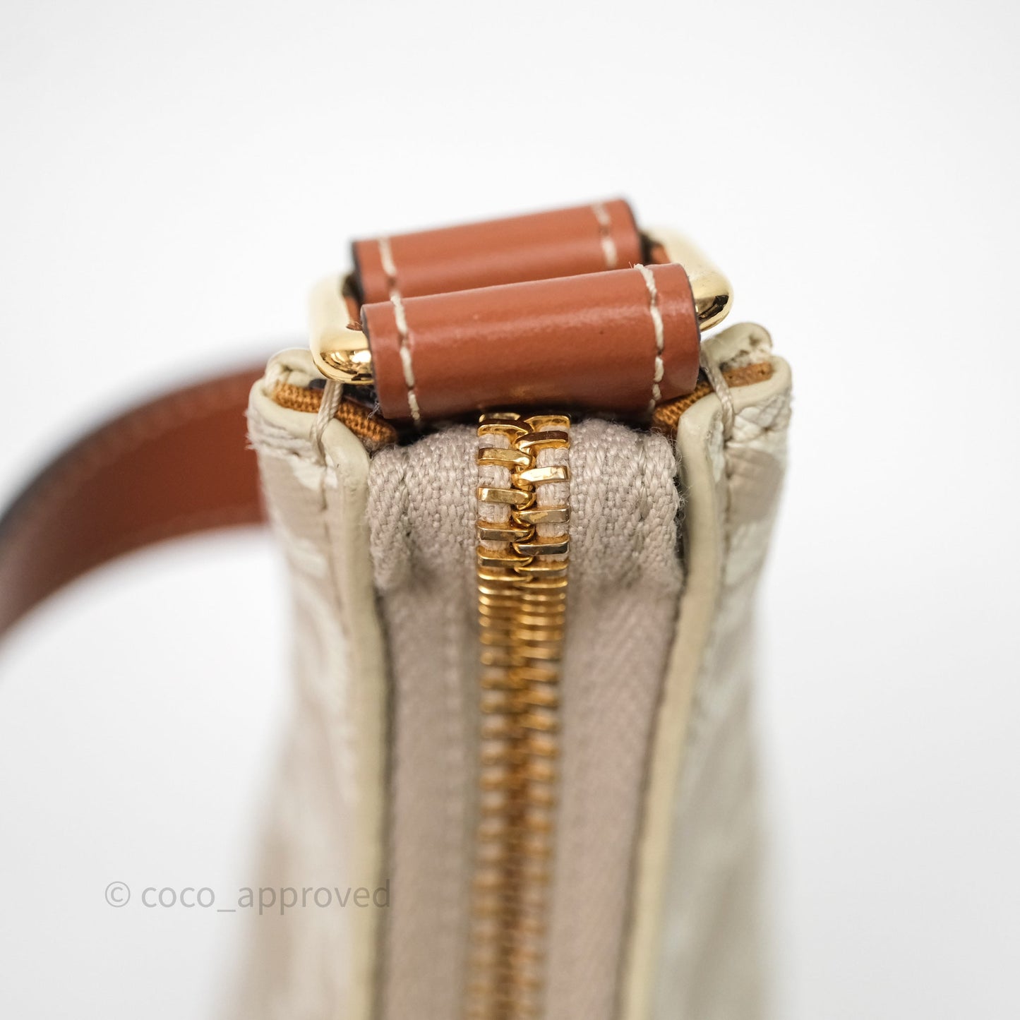 Celine Ava Bag In Triomphe Canvas Calfskin Grege