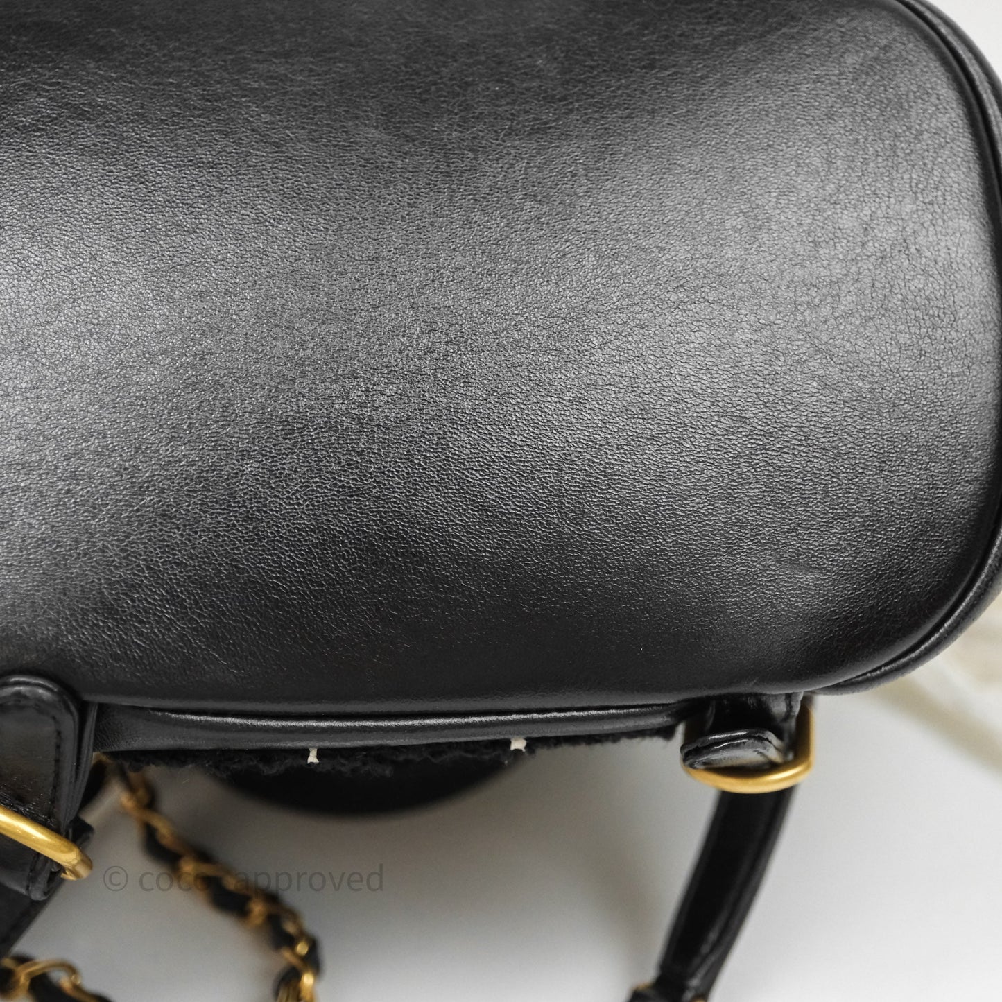 Chanel Duma Backpack Black Tweed Aged Gold Hardware
