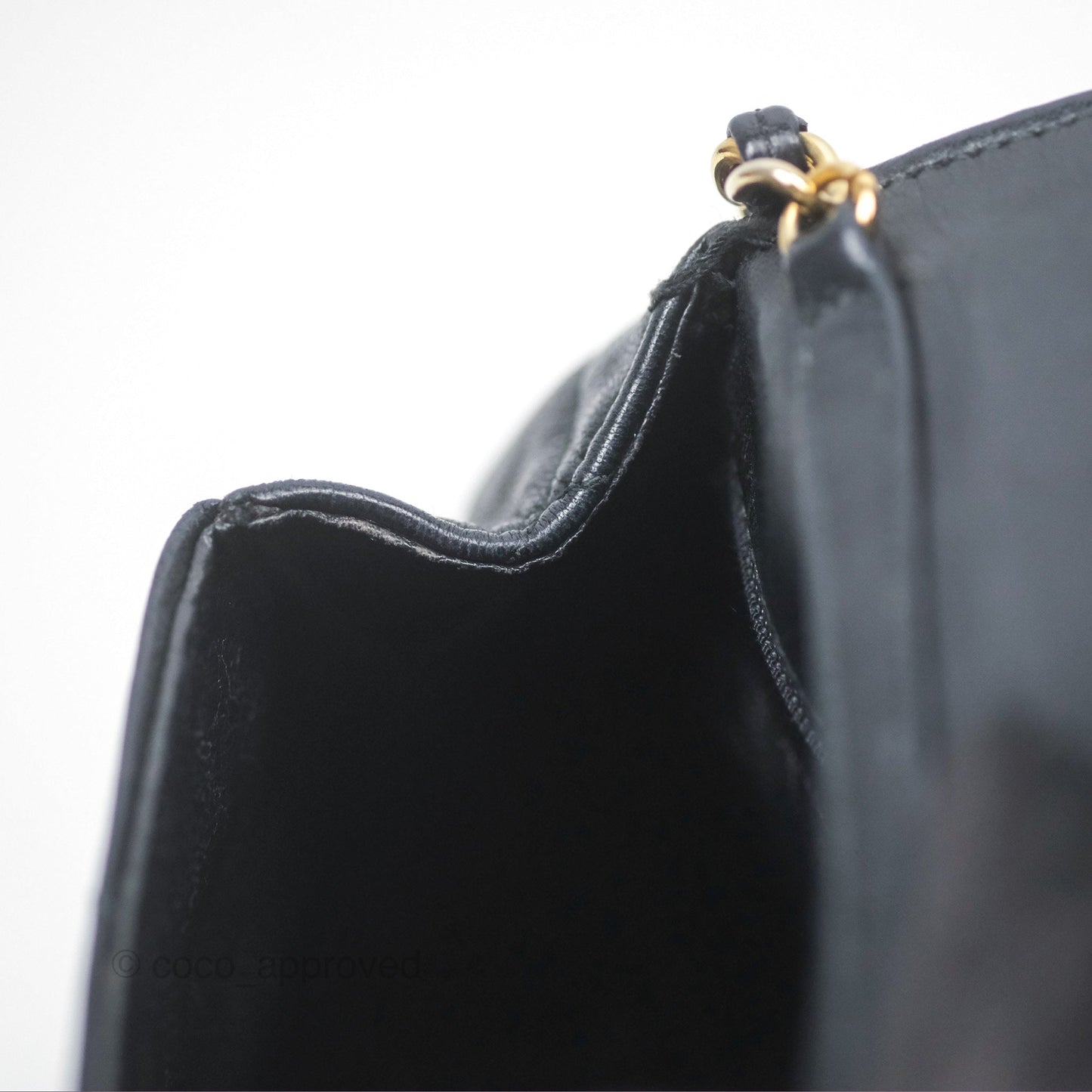 Chanel Vintage Mini Clutch with Chain Black Lambskin Gold Hardware