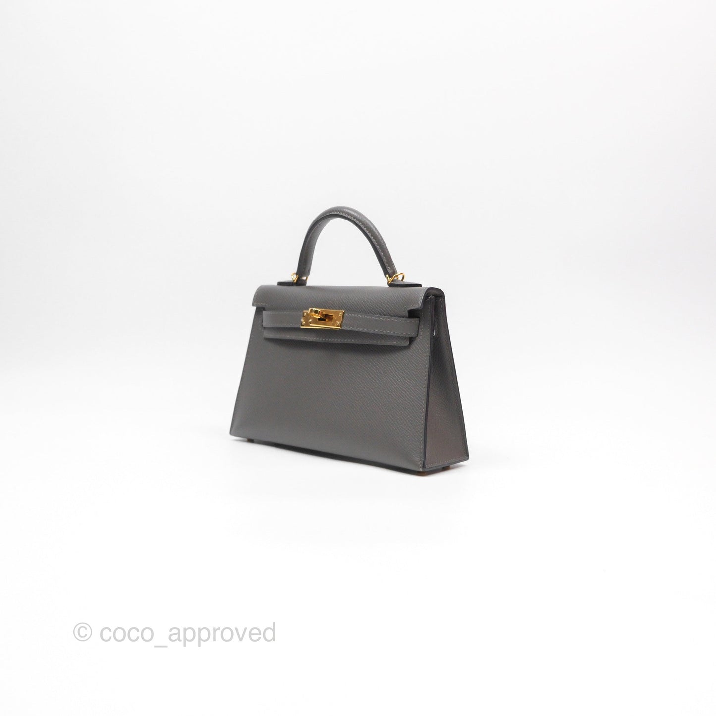 Hermès Mini Kelly II Gris Meyer 0L Epsom Gold Hardware
