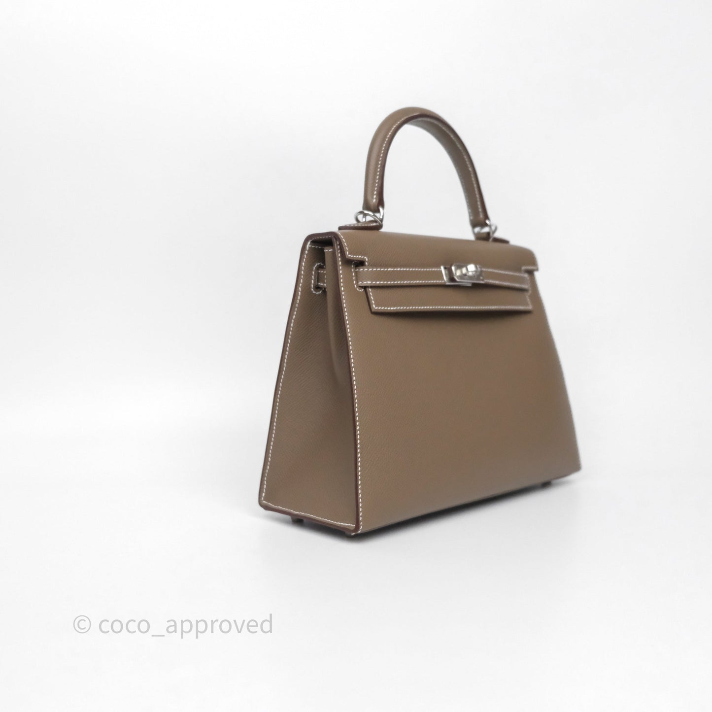 Hermes Kelly 25 Etoupe 18 Palladium Hardware