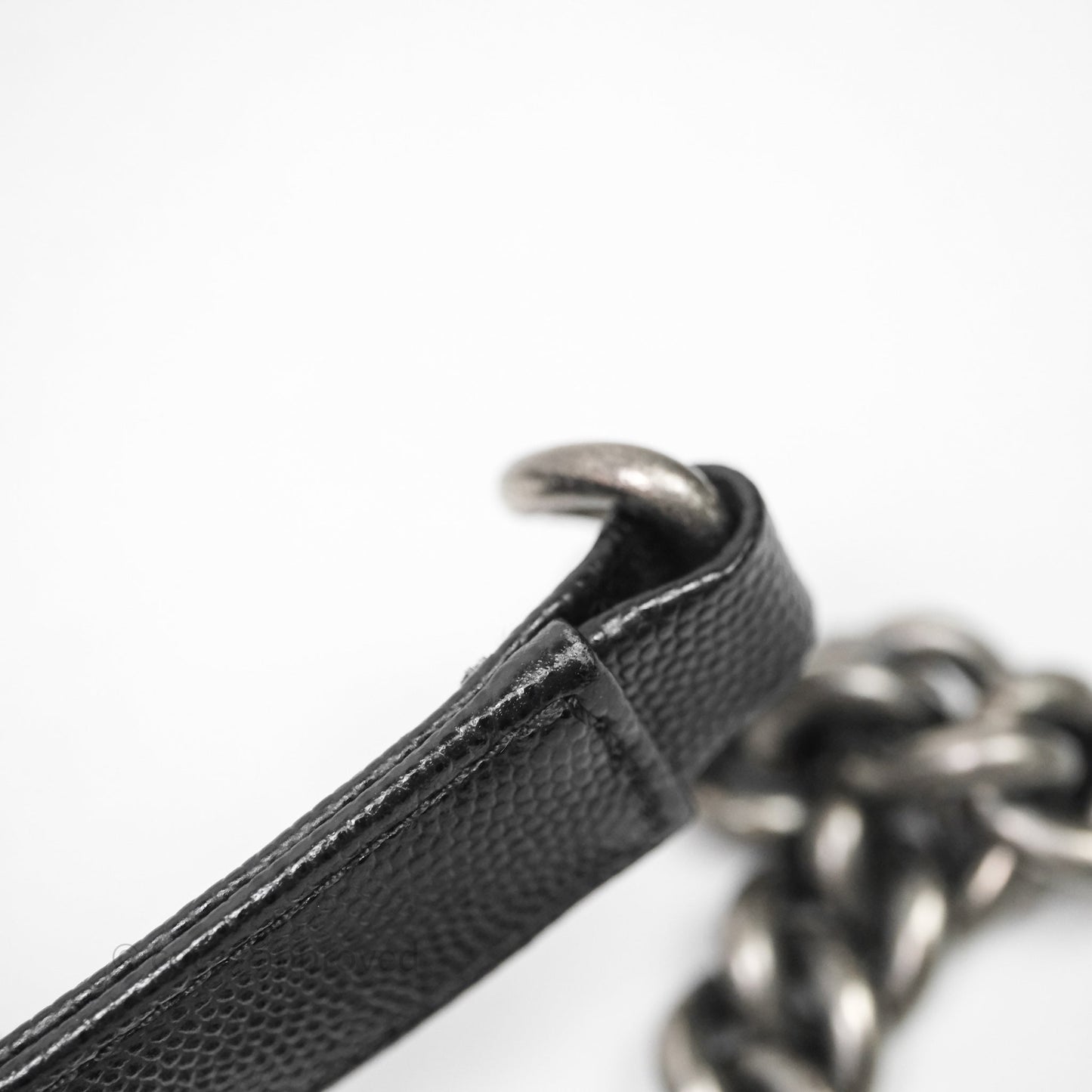 Chanel Medium Boy Quilted Black Caviar Ruthenium Hardware