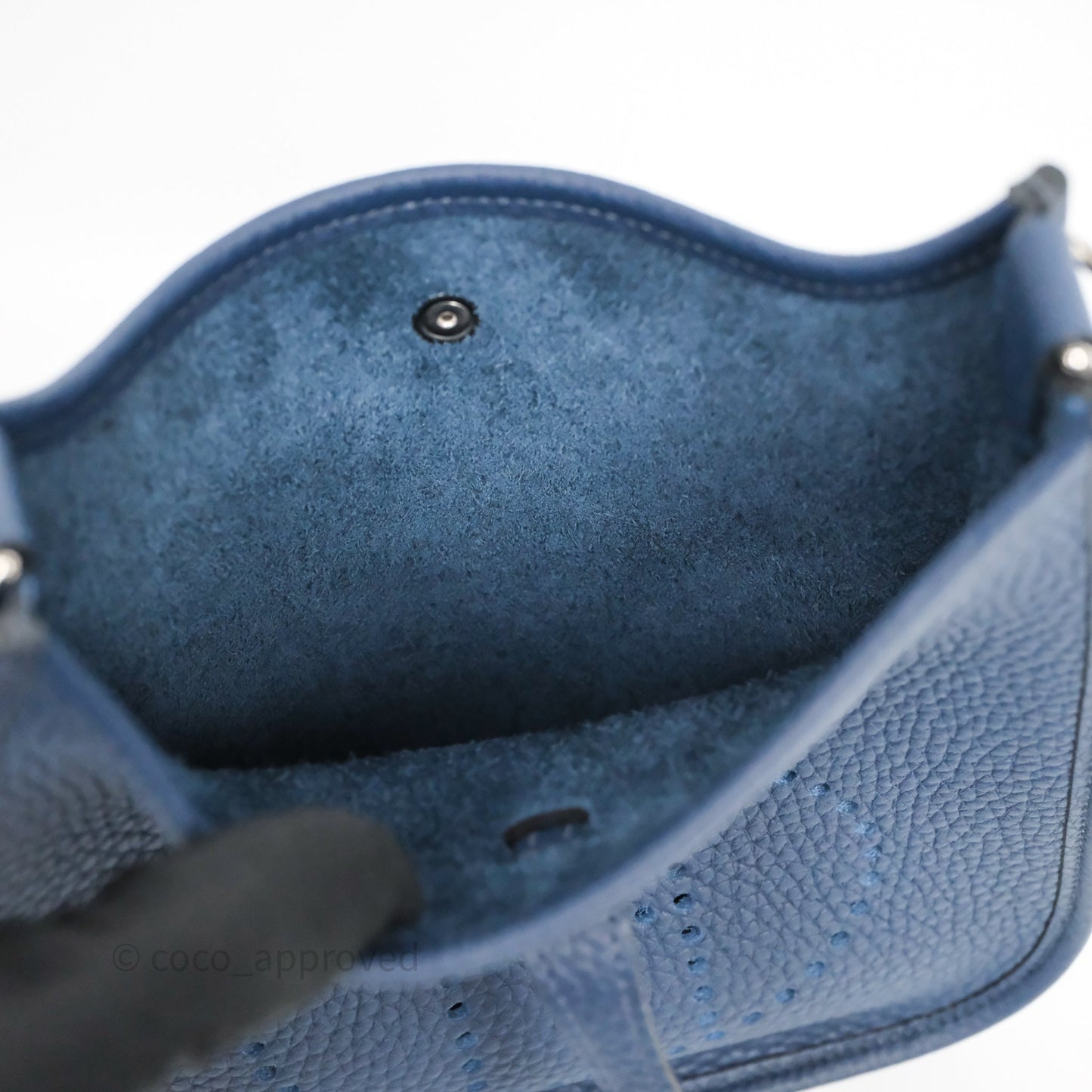 Hermès Mini Evelyne 16 7P Bleu de Prusse Clemence Palladium Hardware
