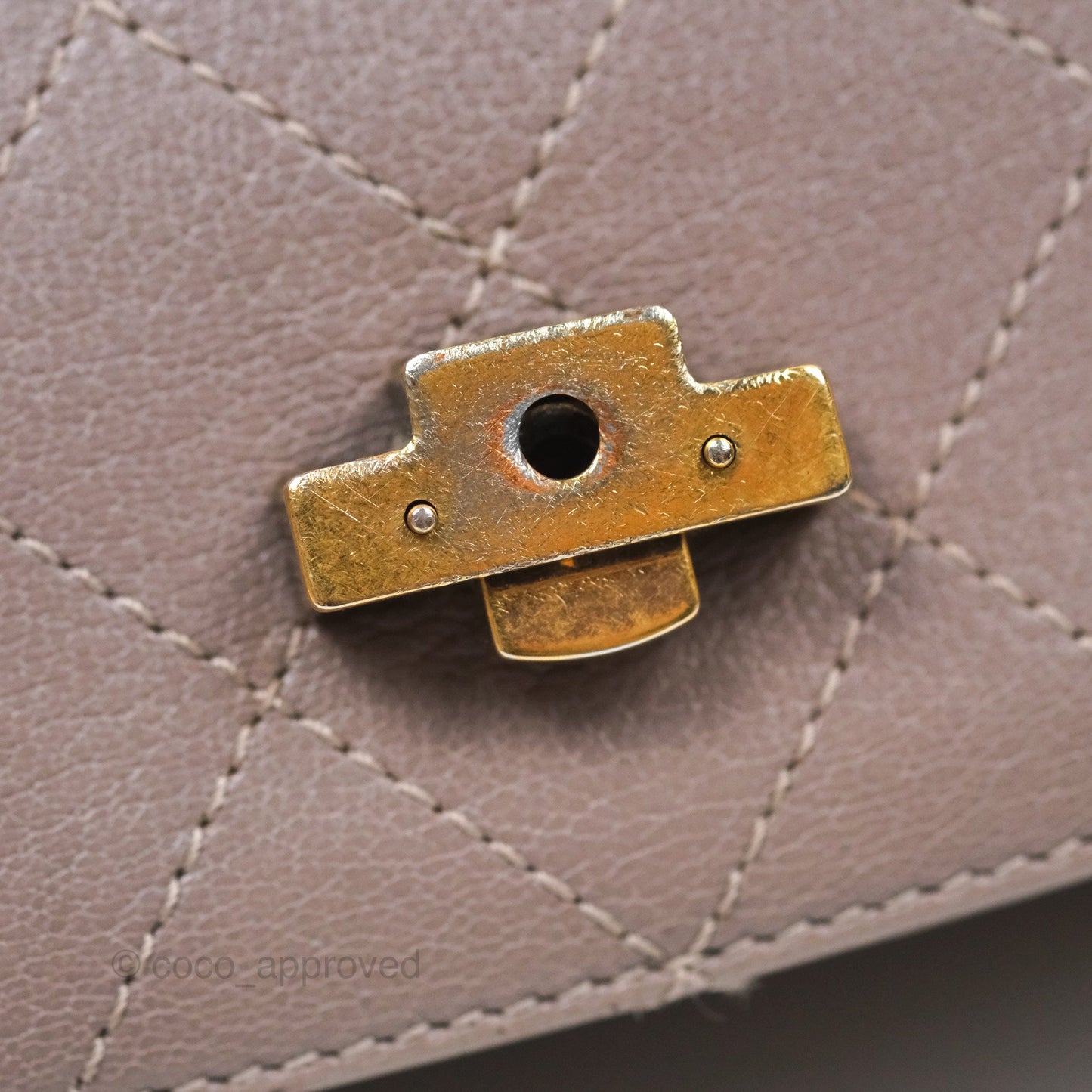 Chanel Coco Curve Flap Burnished Lilac Grey Calfskin Goatskin Antique Gold Hardware