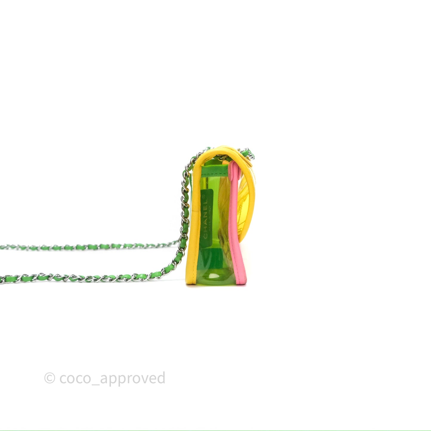 Chanel Mini Coco Splash Flap Bag PVC Lambskin Pink/Yellow/Green Silver Hardware