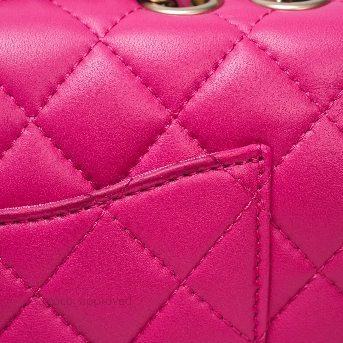 Chanel Quilted Mini Mademoiselle Chic Flap Dark Pink Lambskin Aged Gold Hardware