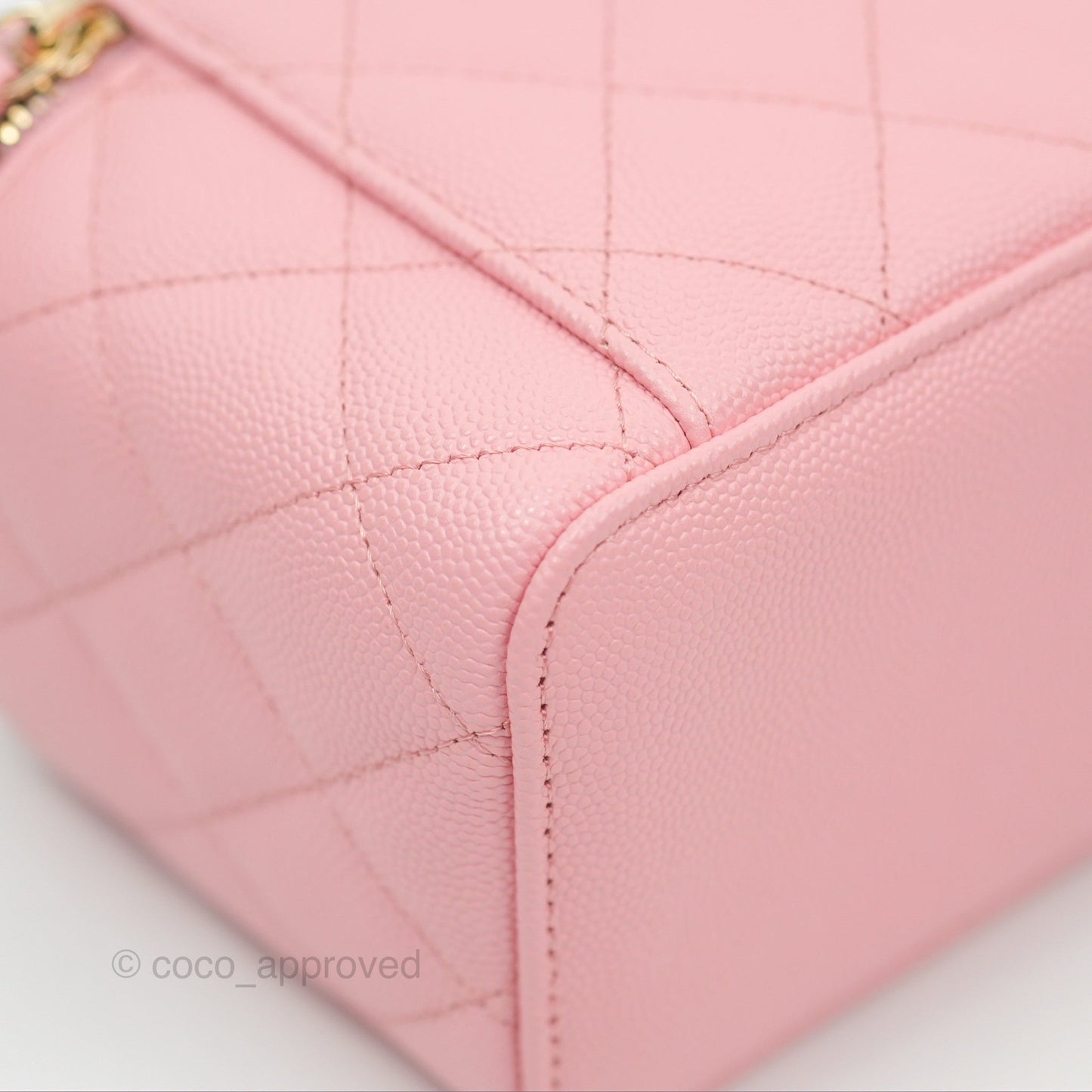 Chanel Classic Vanity With Chain Pink Caviar Gold Hardware
