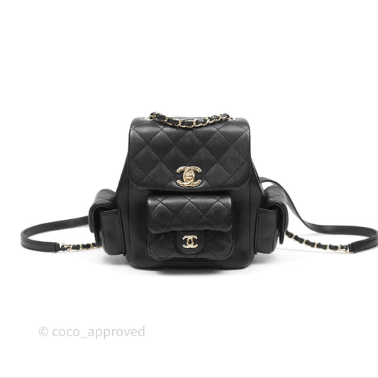 Chanel Small Duma Backpack Caviar Black Gold Hardware