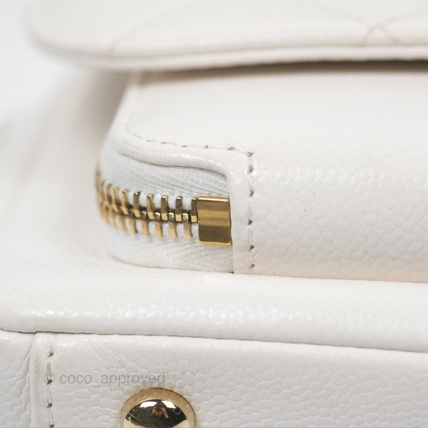 Chanel Quilted Small Business Affinity Flap White Caviar Gold Hardware
