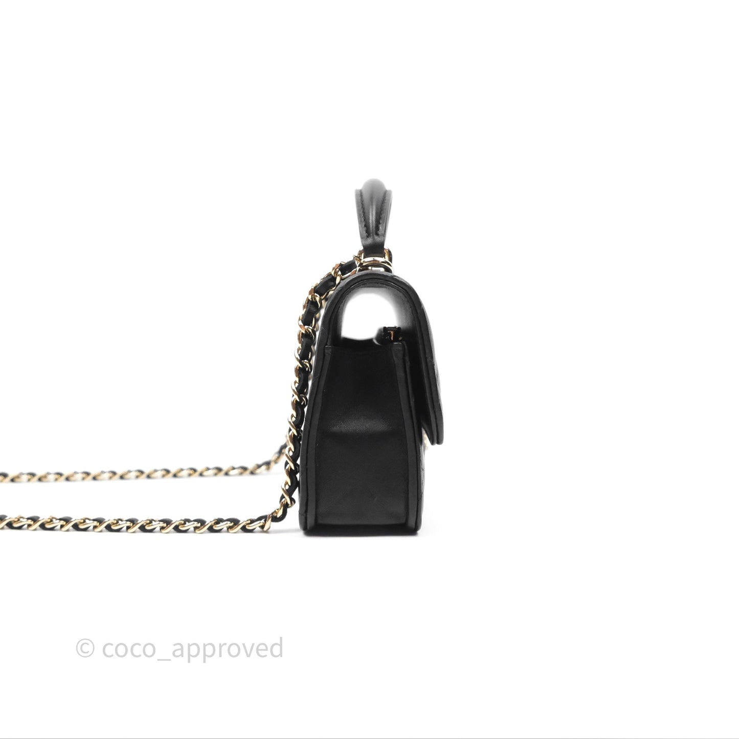 Chanel Top Handle Mini WOC Black Lambskin Gold Hardware