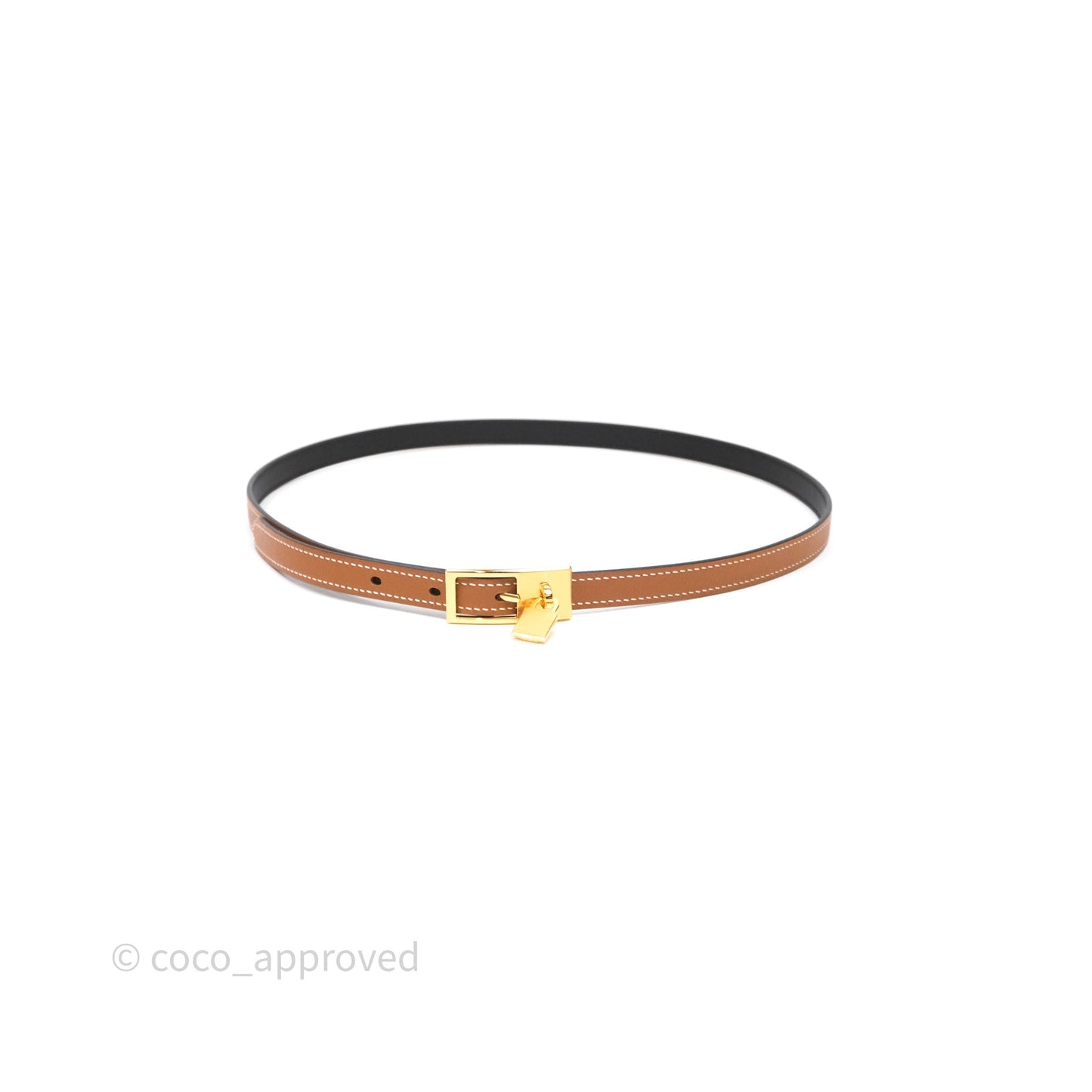Hermès Lucky 15 Reversible Belt Noir/Gold