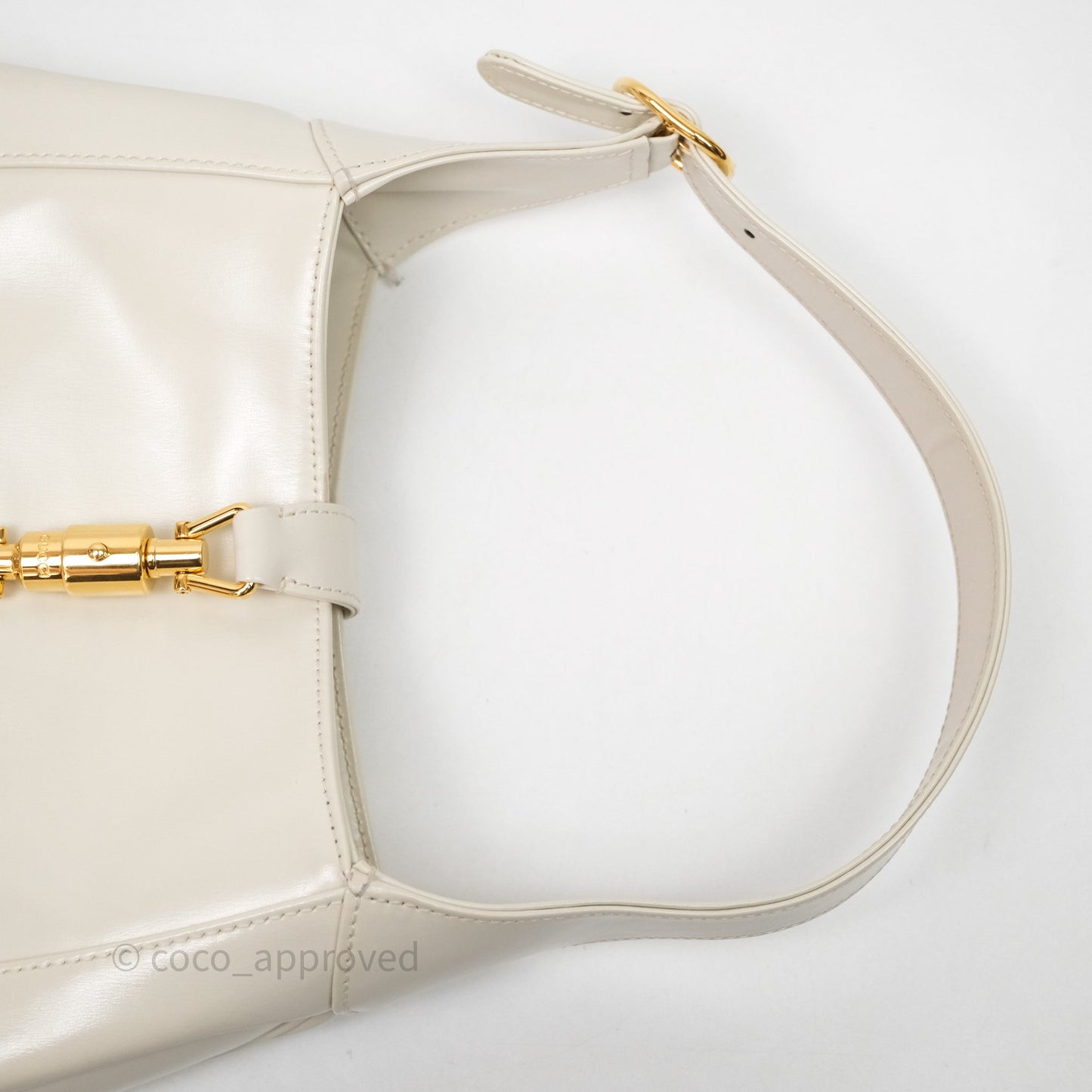 Gucci Jackie 1961 White Small Shoulder Bag Gold Hardware
