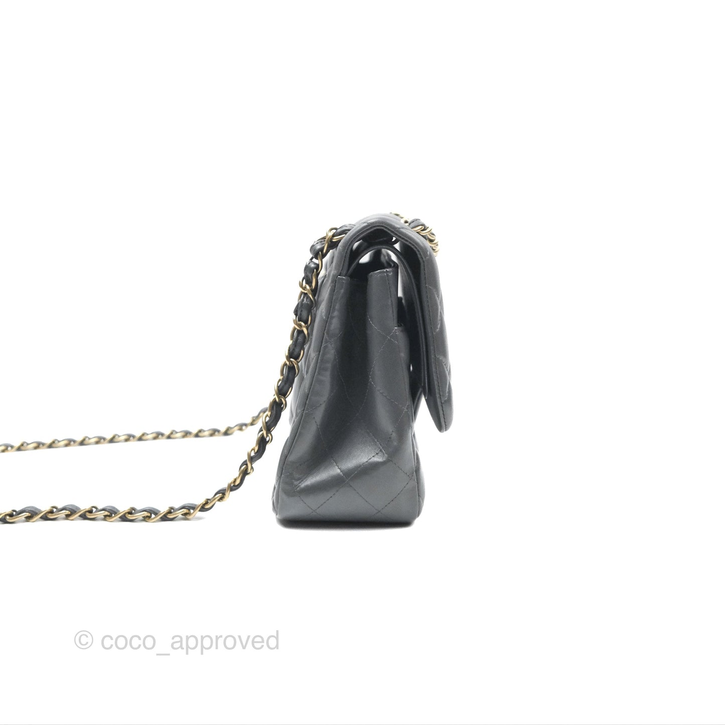 Chanel Jumbo Double Flap Dark Grey Lambskin Brushed Gold Hardware⁣⁣