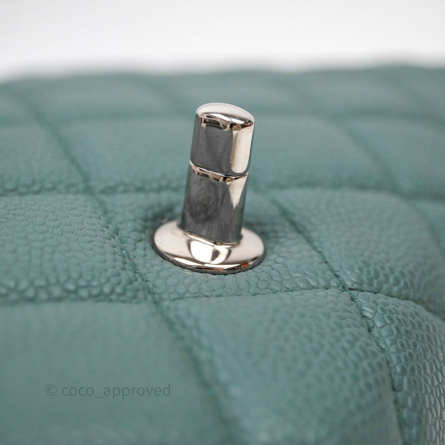 Chanel Quilted Clutch with Chain Green Caviar Gold Hardware