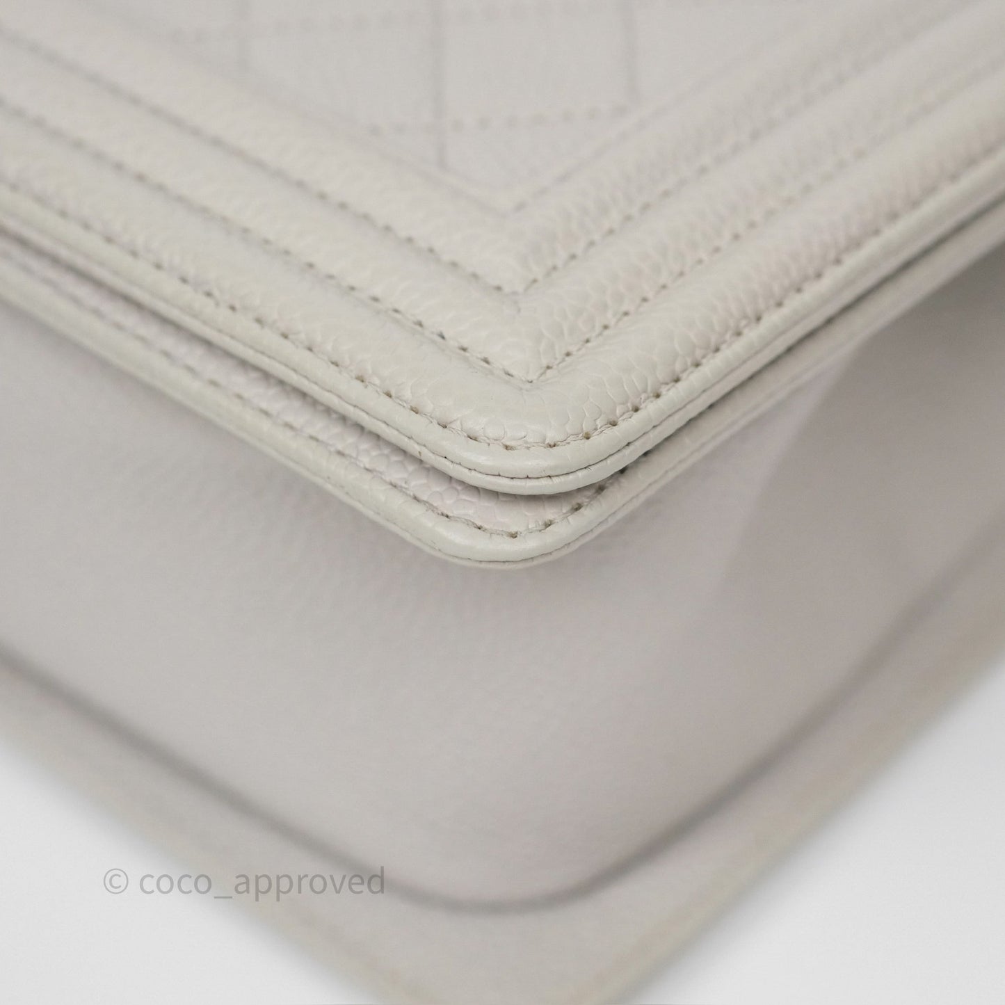 Chanel Medium Boy Quilted Grey Caviar Gold Hardware