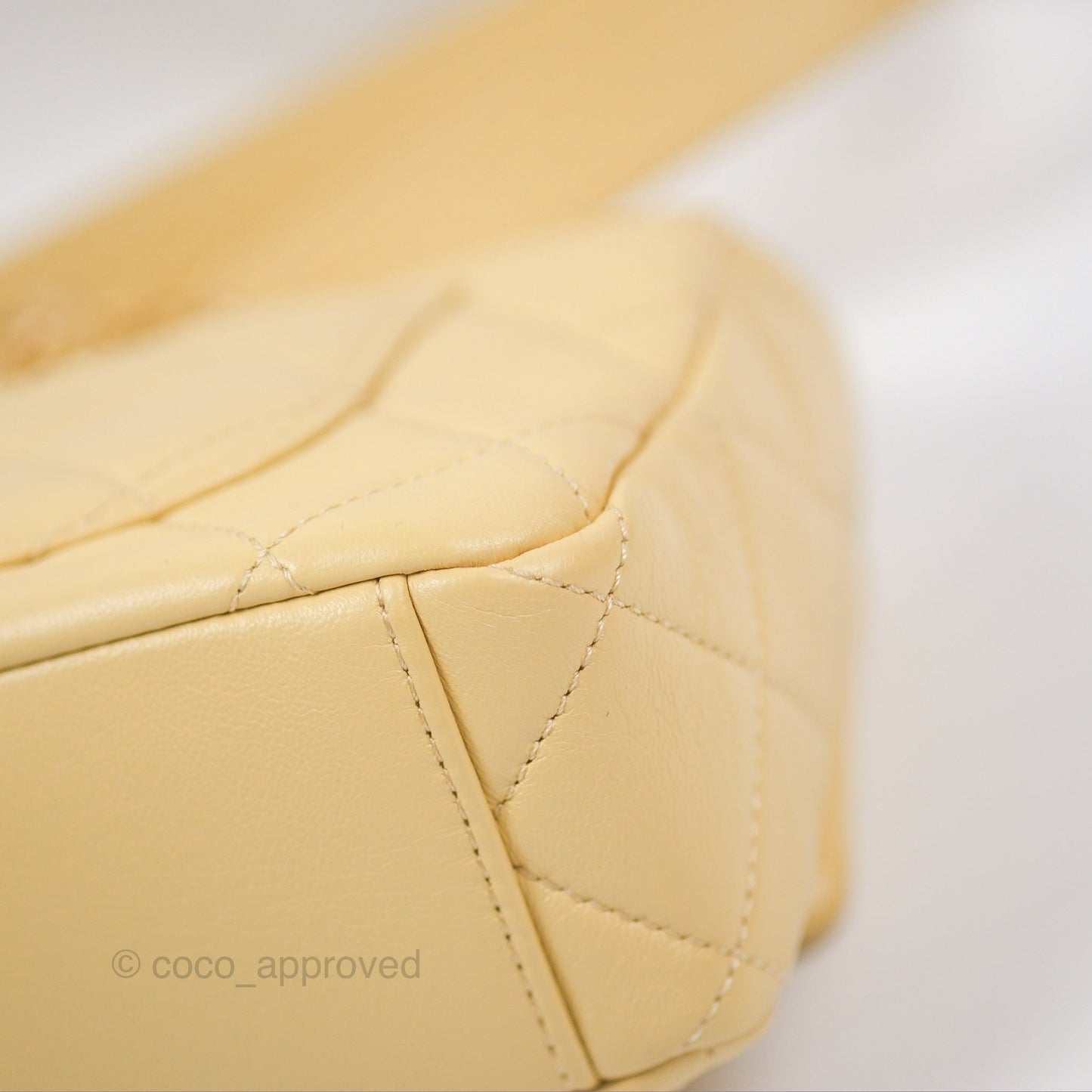Chanel Small Flap Bag with Chain Strap Yellow Lambskin Aged Gold Hardware