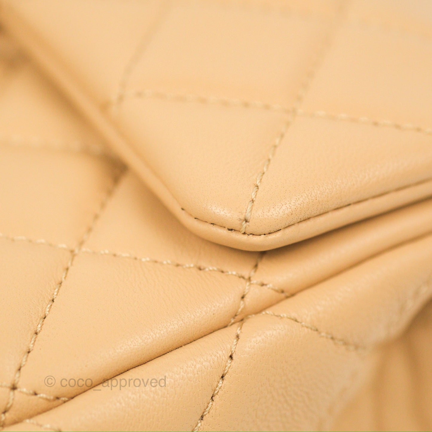 Chanel Mini Rectangular Pearl Crush Beige Lambskin Aged Gold Hardware