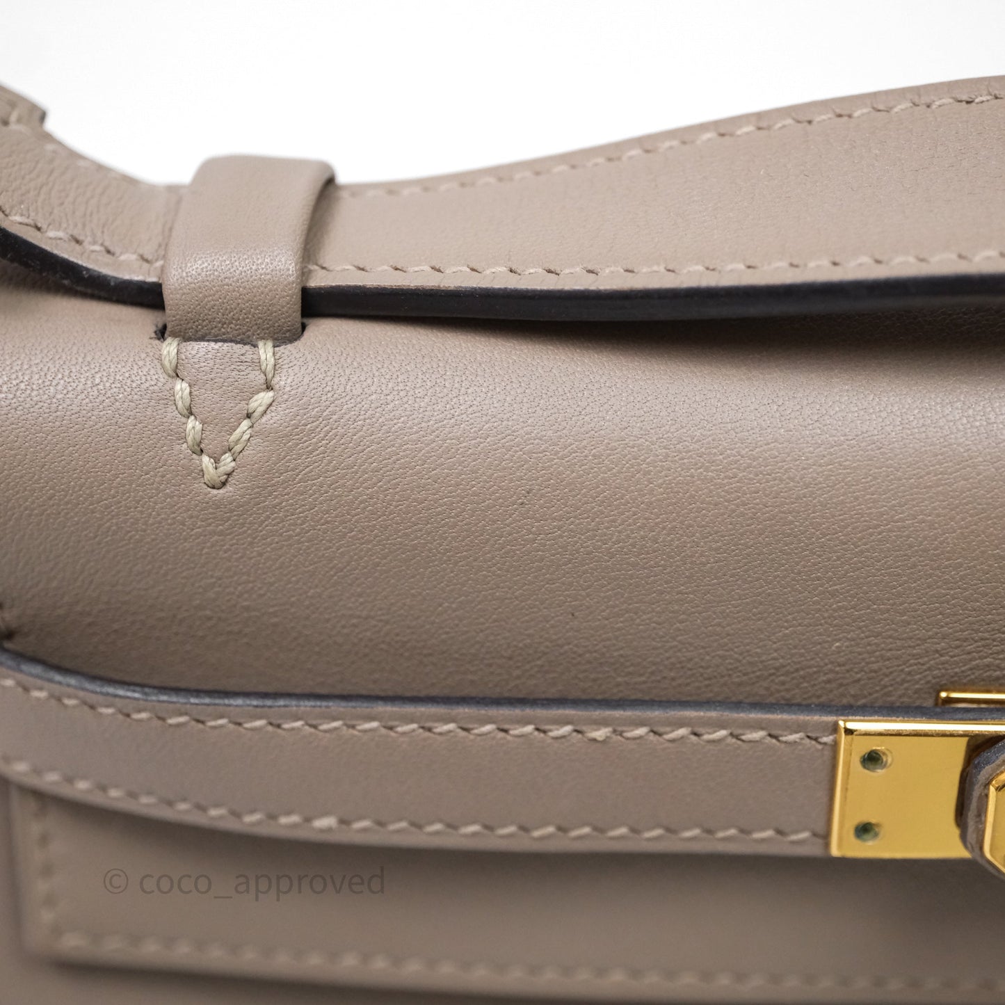 Hermès Kelly Pochette Gris Asphalte M8 Swift Gold Hardware