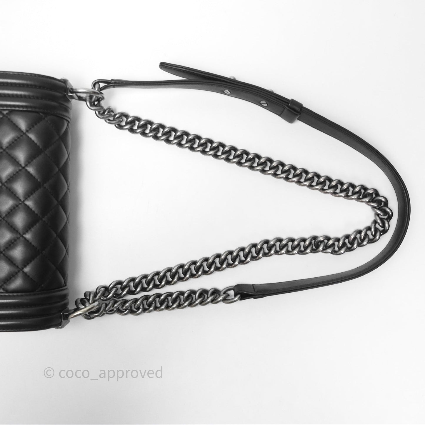 Chanel Small Boy Black Lambskin Ruthenium Hardware