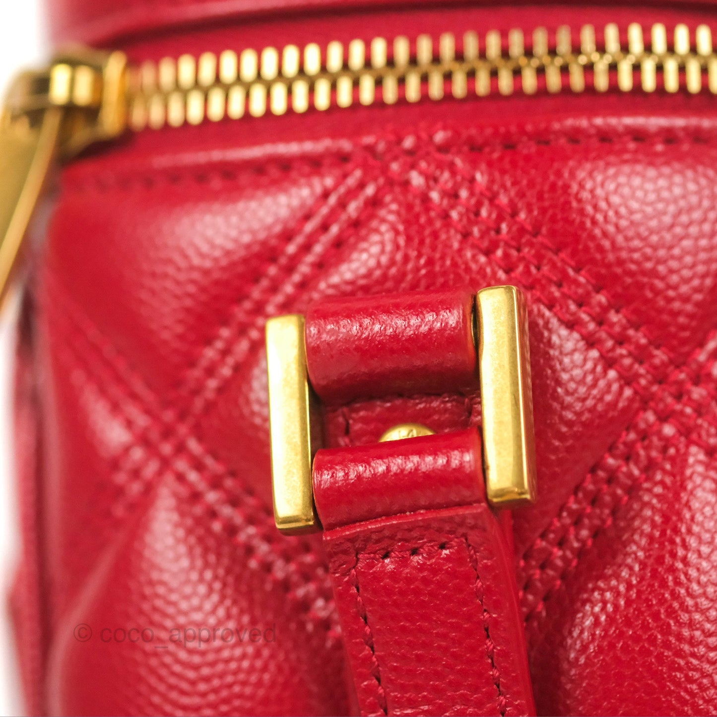 Saint Laurent 80's Vanity Bag Quilted Red Grained Calfskin
