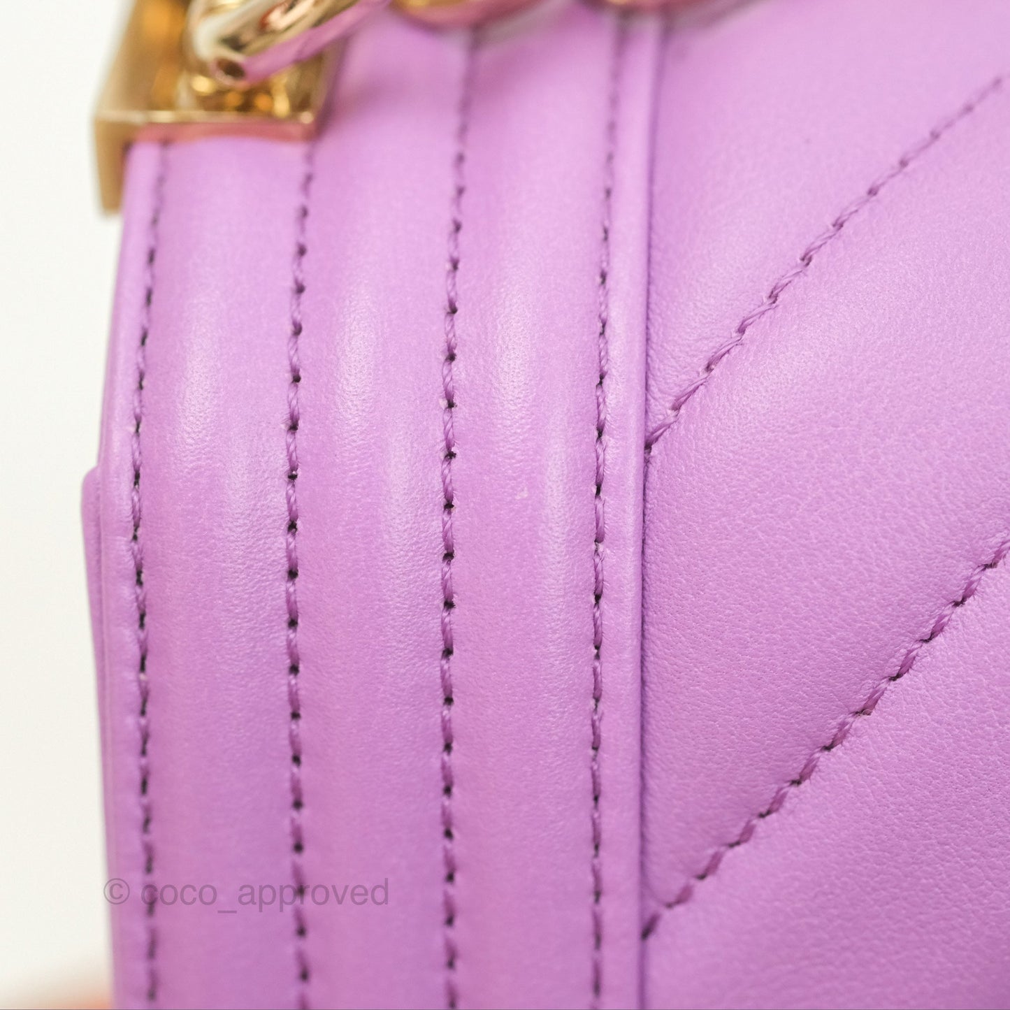 Chanel Chevron Small Boy Purple Calfskin Gold Hardwa
