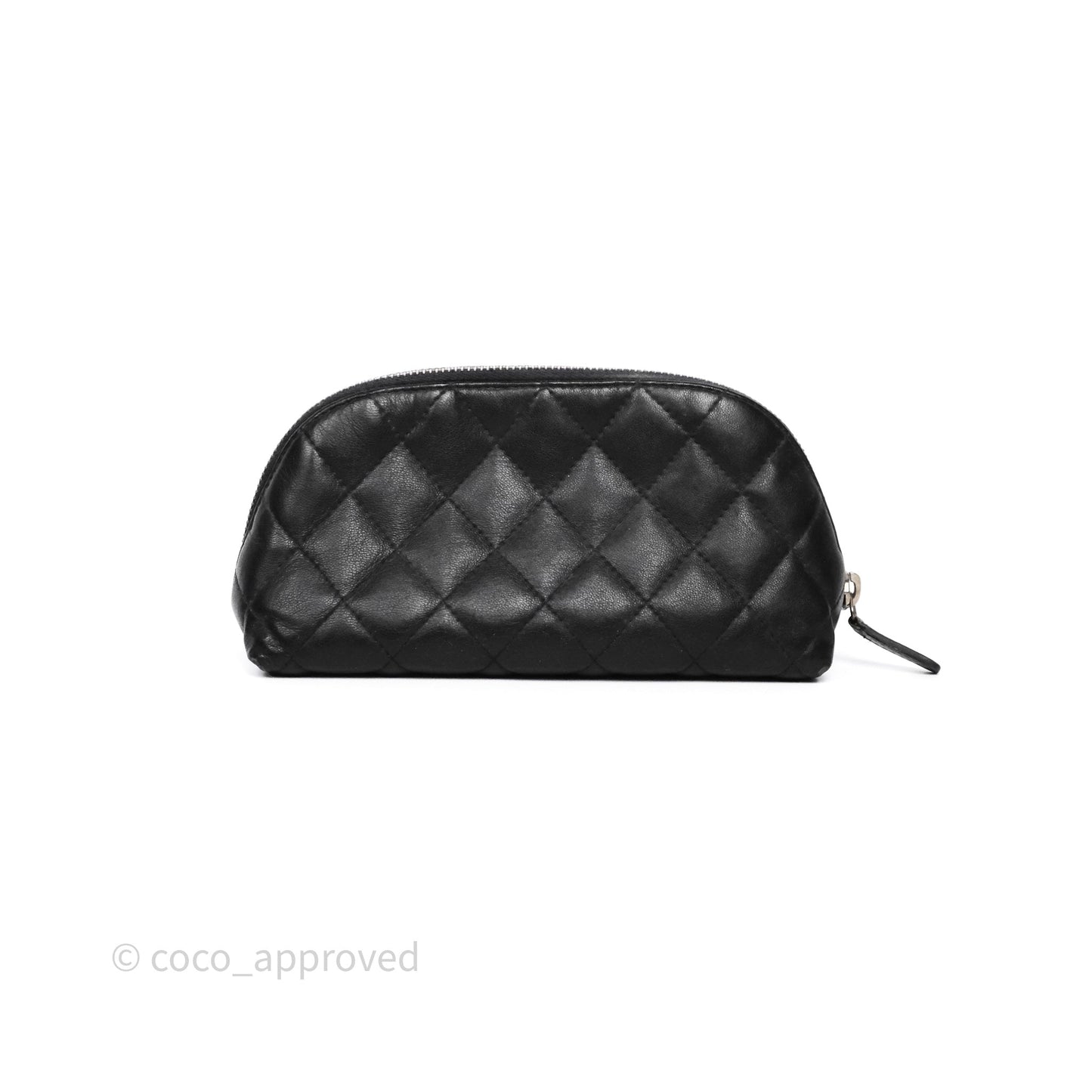 Chanel Cosmetic Case Black Calfskin Silver Hardware