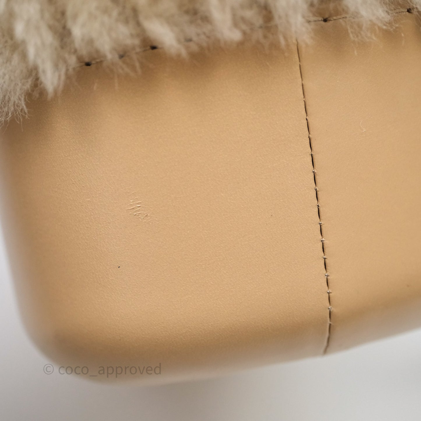 Chanel Small Gabrielle Hobo Shearling Beige Mixed Hardware