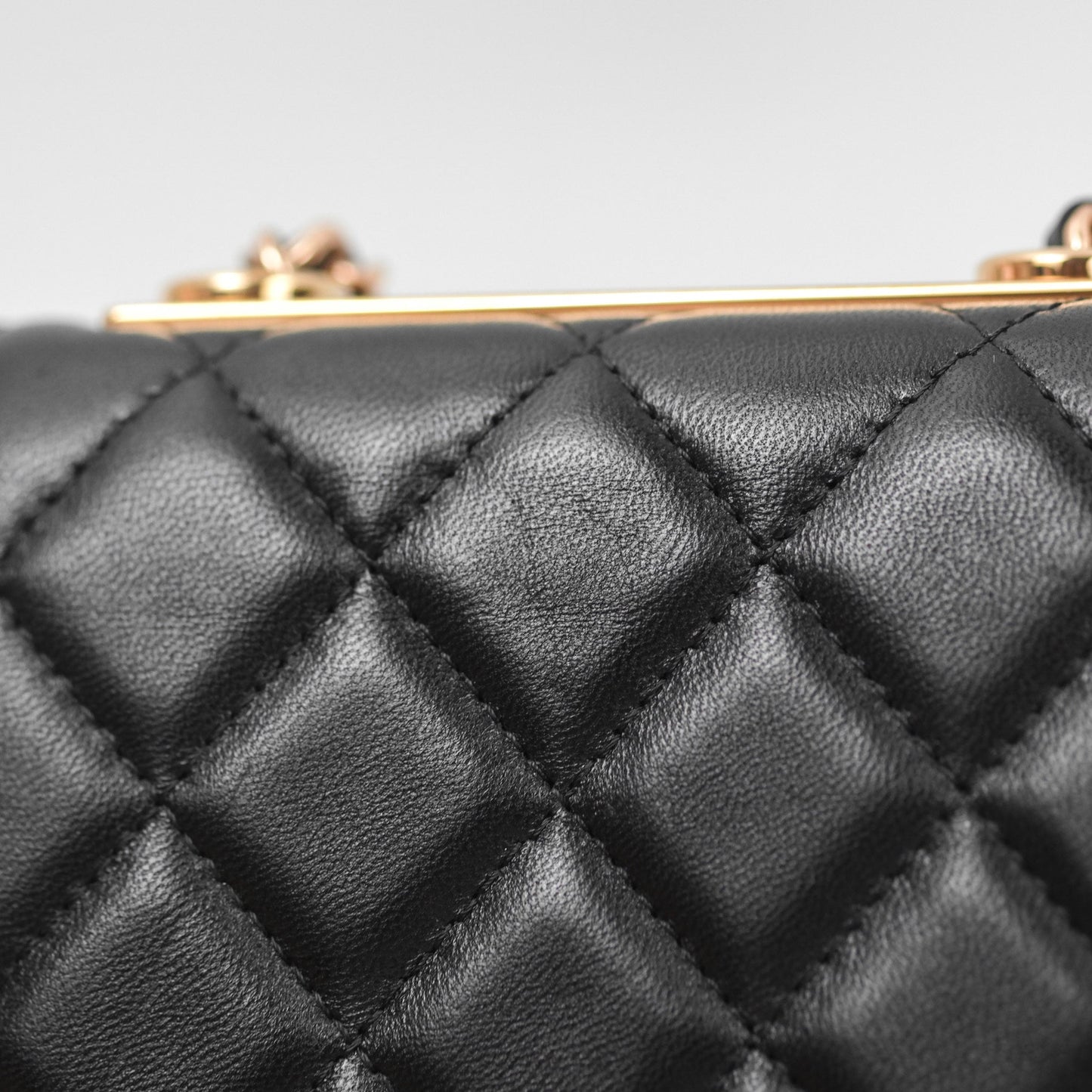 Chanel Mini Quilted Trendy CC Clutch With Chain Black Lambskin Rose Gold Hardware