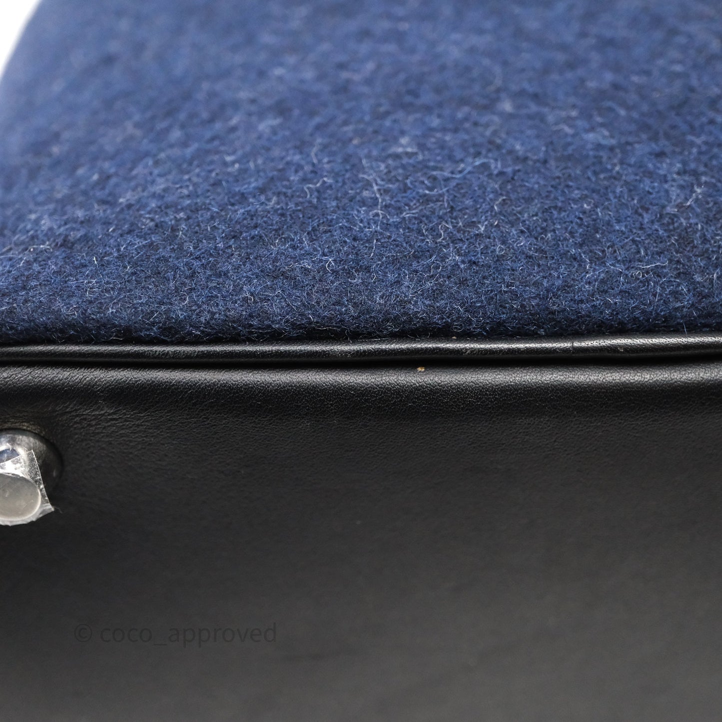 Hermès Picotin 18 Bleu Nuit 2Z / Swift Noir 89 Wool Feutre Swift Palladium Hardware