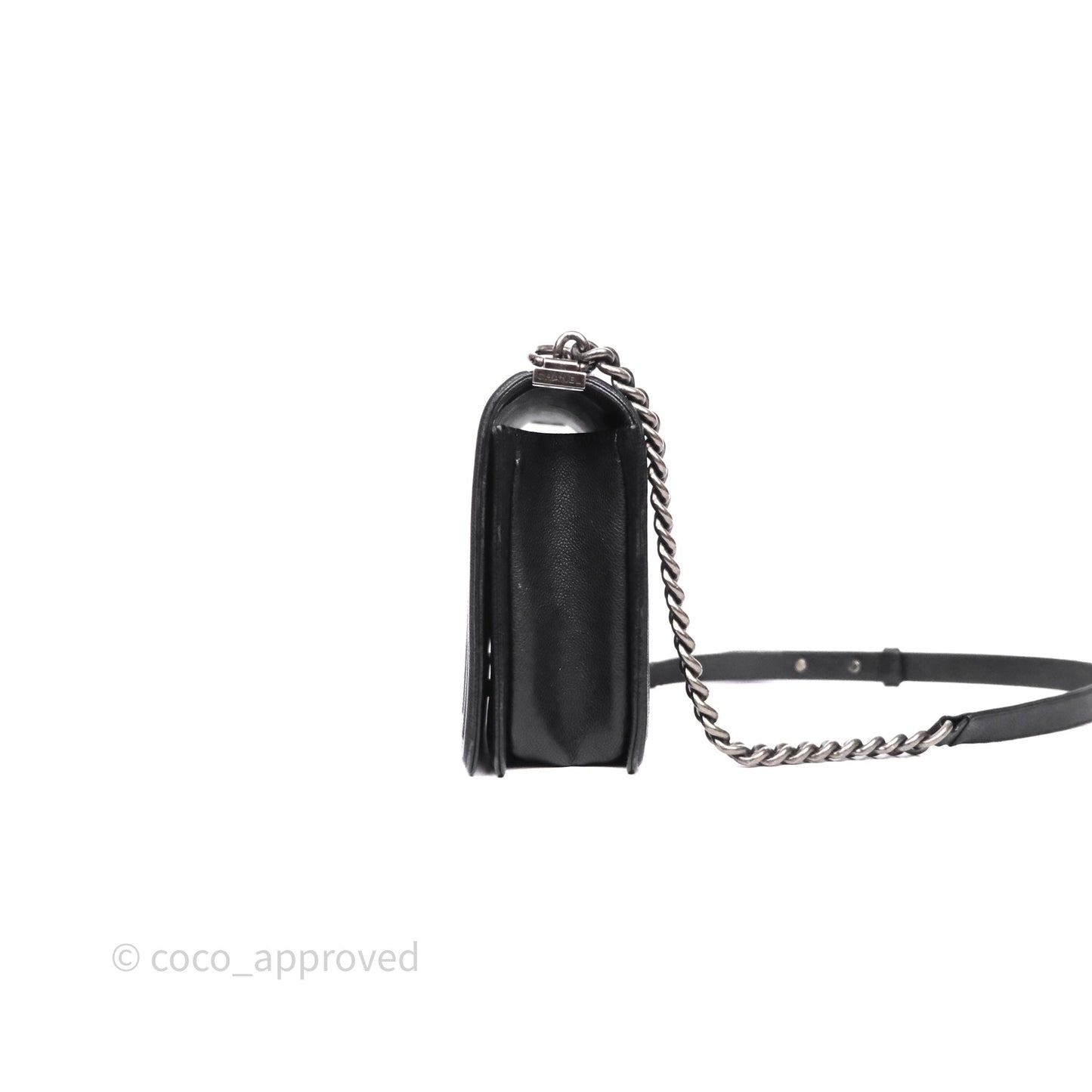 Chanel Quilted New Medium Boy Black Caviar Ruthenium Hardware