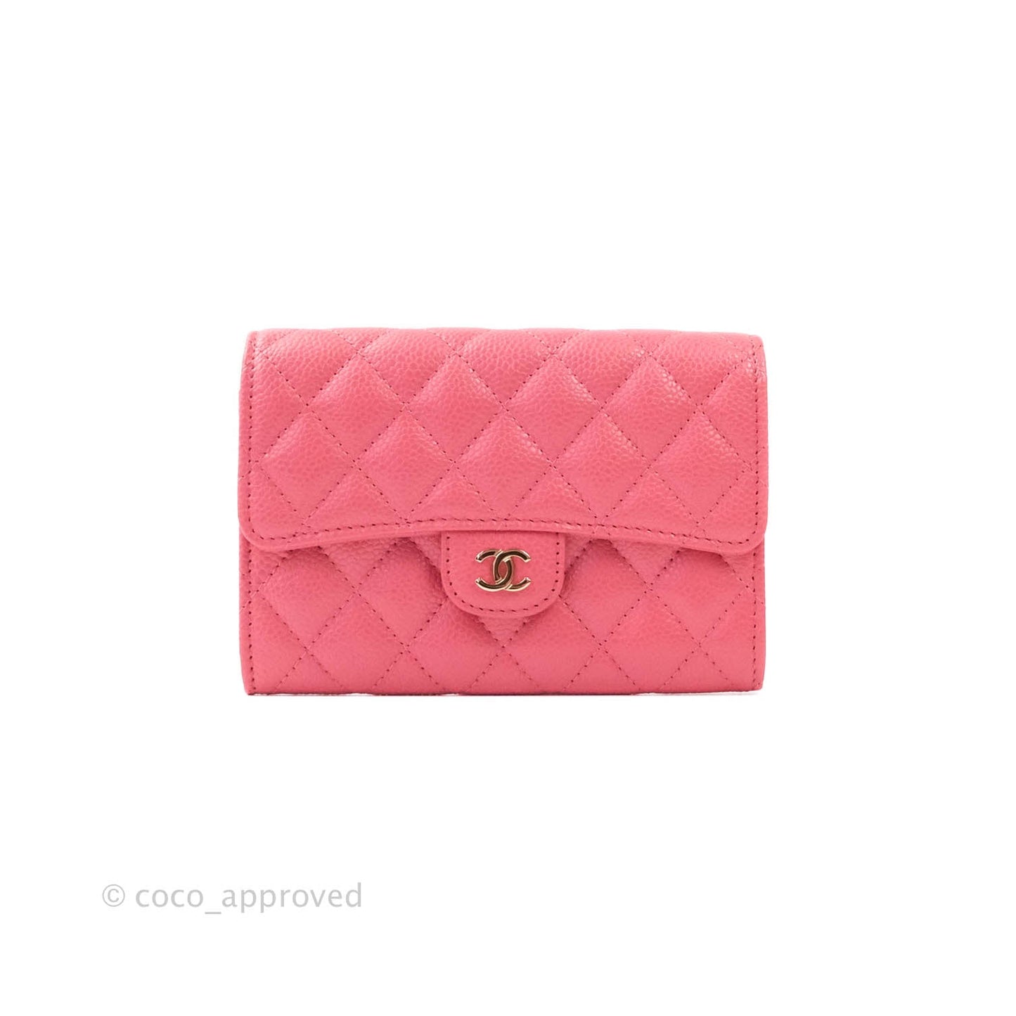 Chanel Classic Flap Wallet Pink Caviar Gold Hardware⁣ 18S