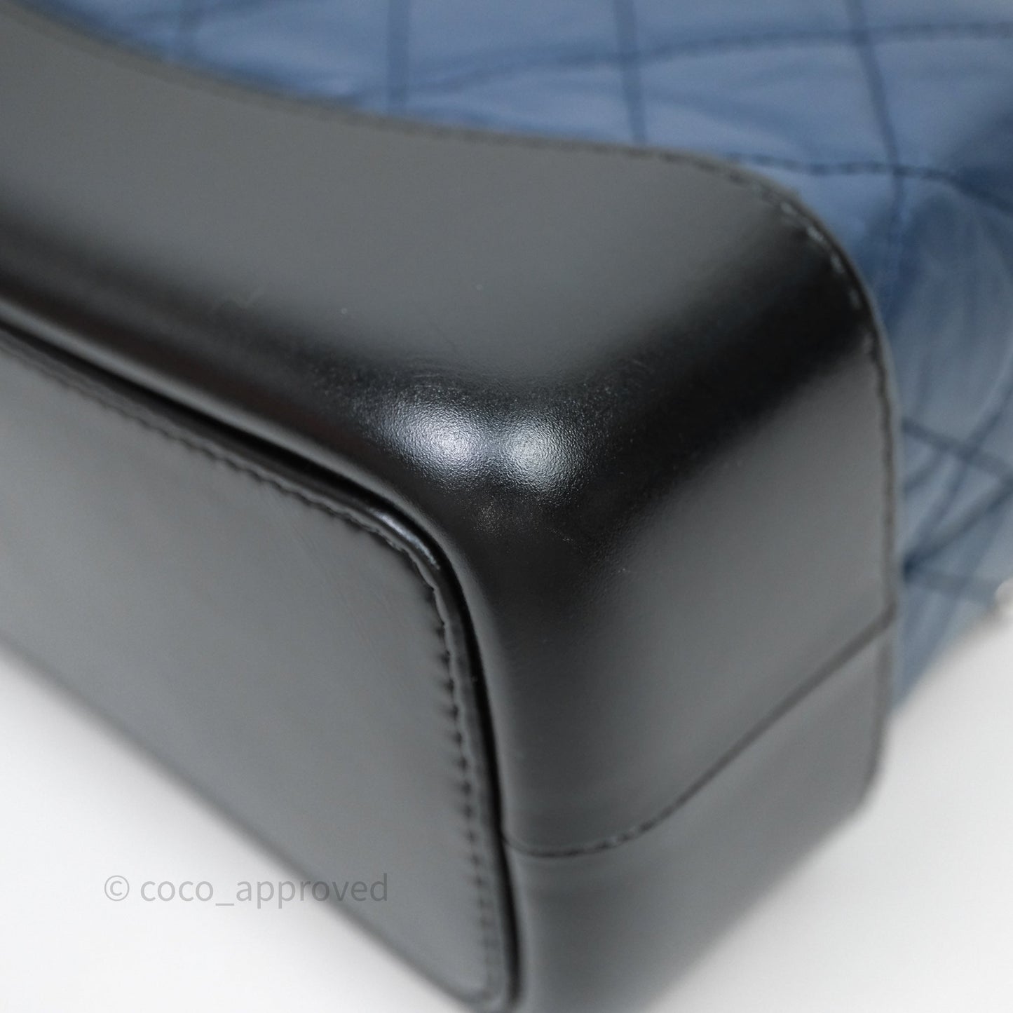 Chanel Small Gabrielle Backpack Quilted Navy Black Aged Calfskin