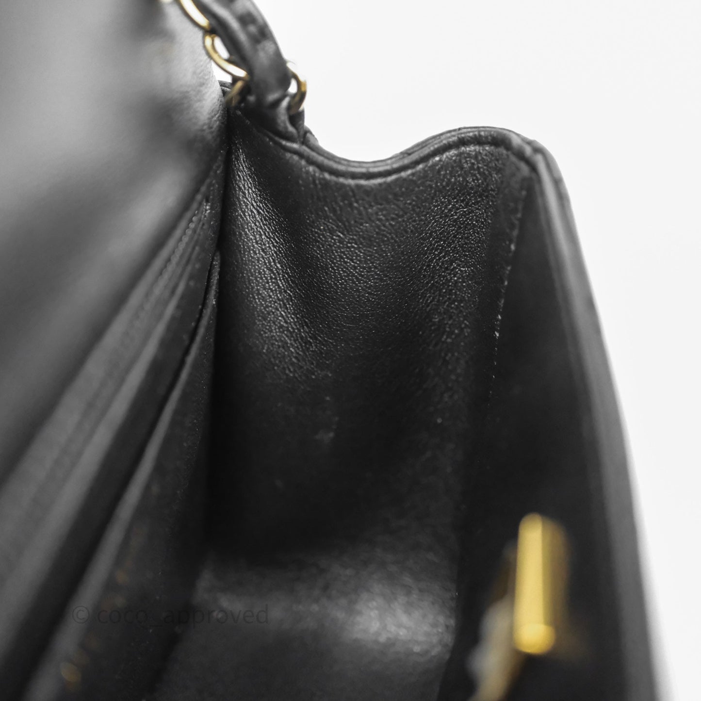Chanel Mini Square Quilted Black Lambskin Gold Hardware