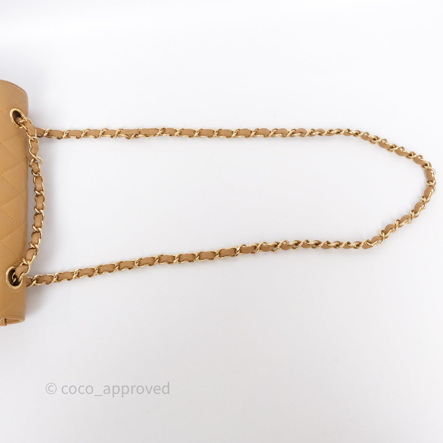 Chanel Classic M/L Medium Flap Quilted Dark Beige Caviar Gold Hardware
