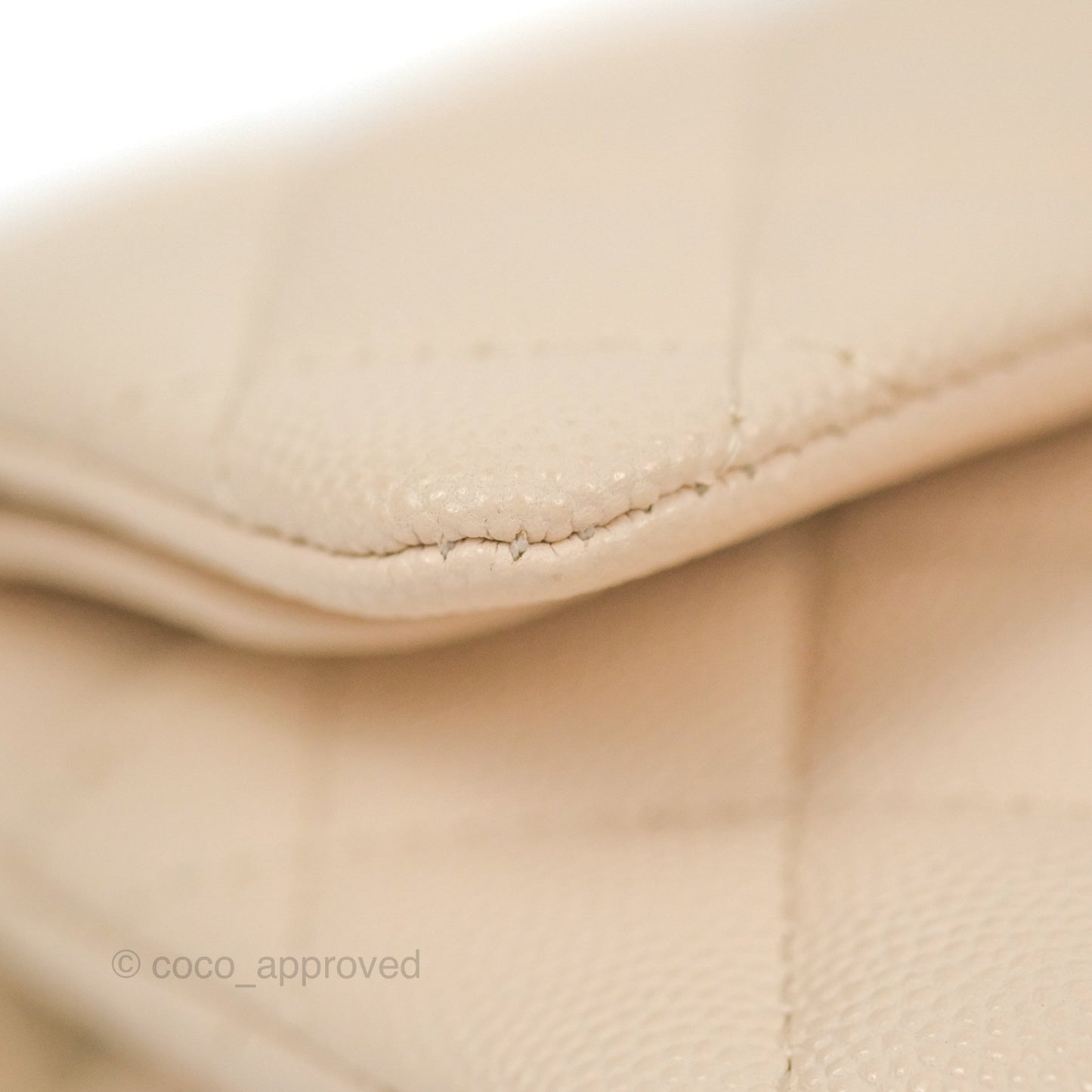 Chanel Small Classic Quilted Flap Light Ivory Beige Caviar Gold Hardware 20C